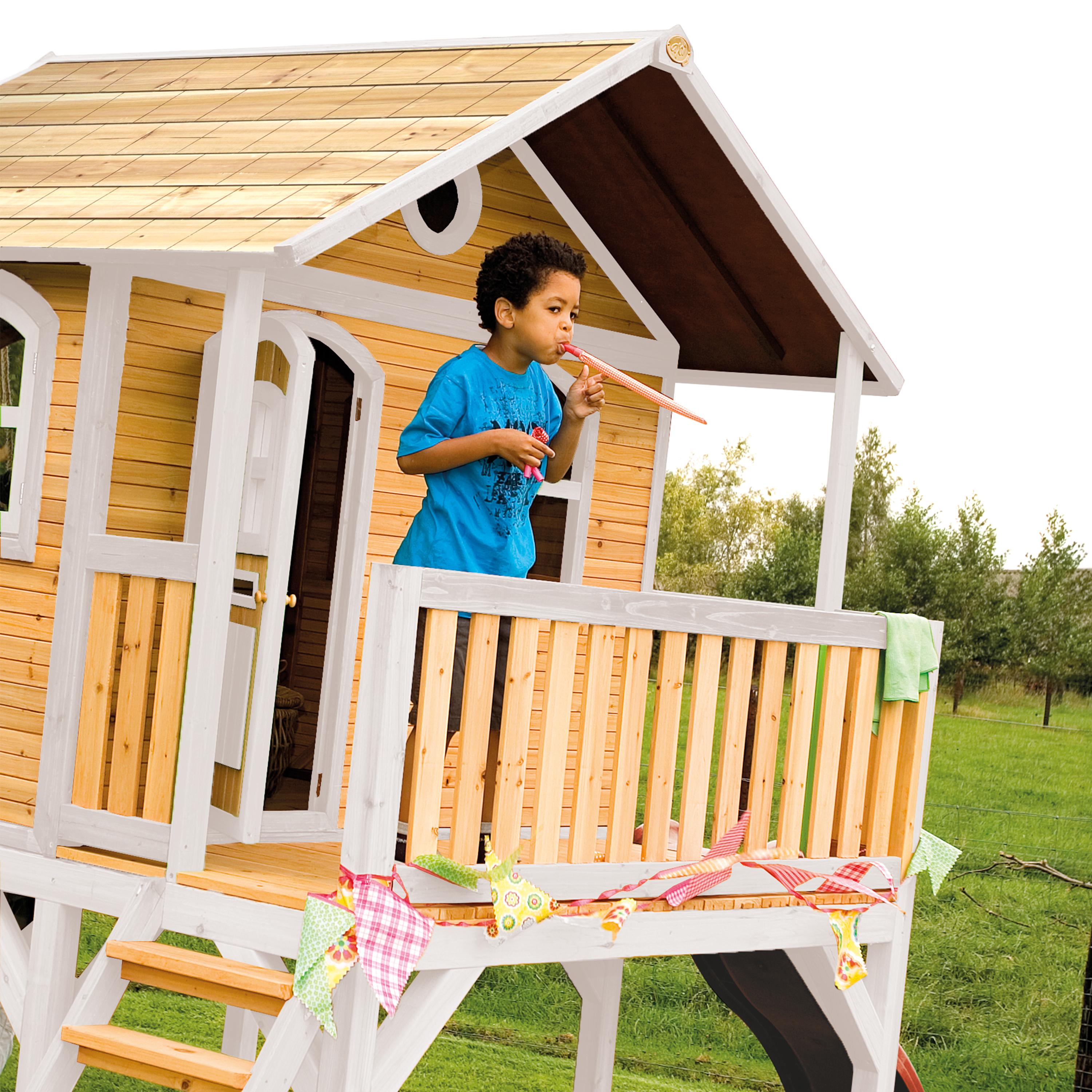 AXI Sophie Playhouse Brown/White - Red Slide