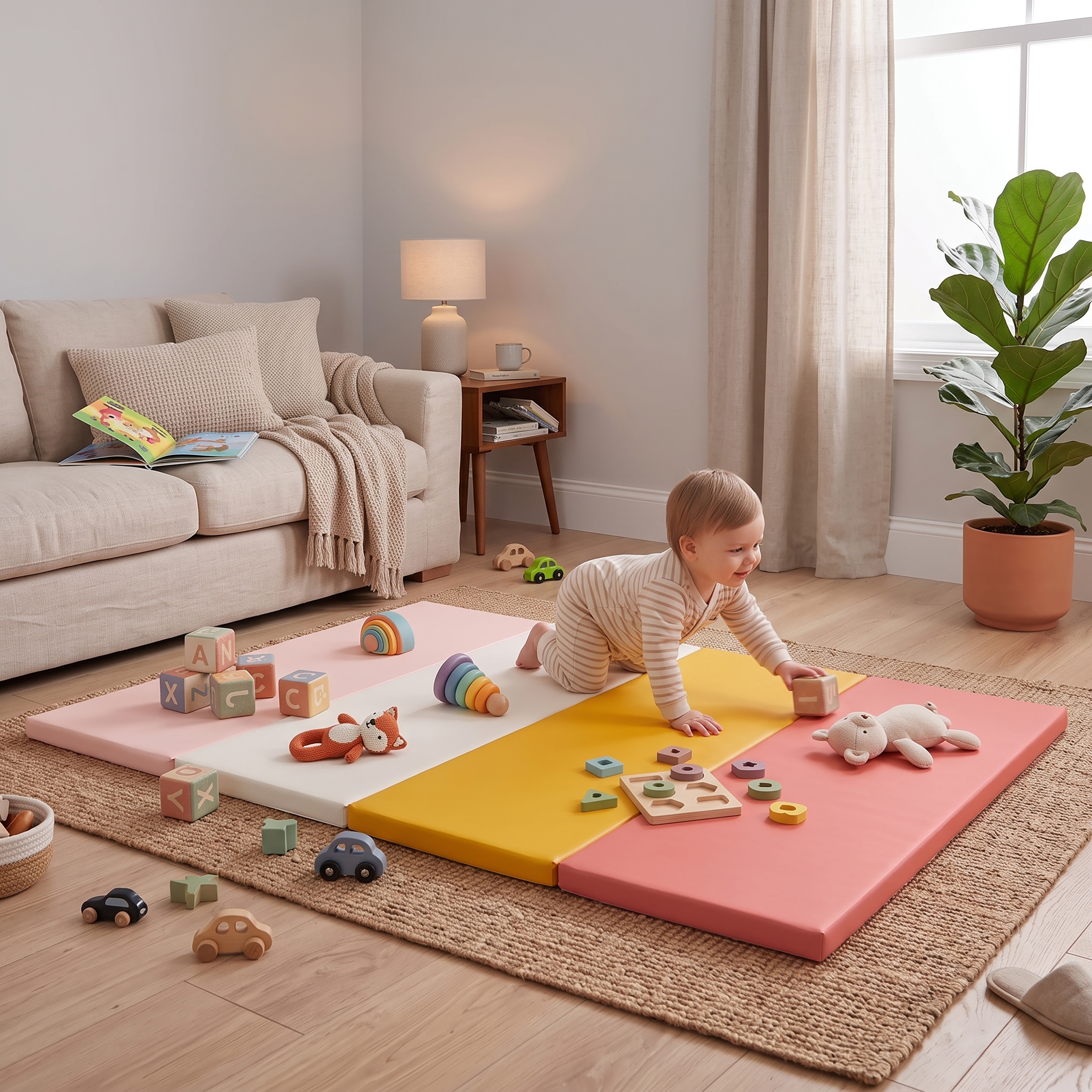 Sunny Dani Soft Play Folding Mat - Pink