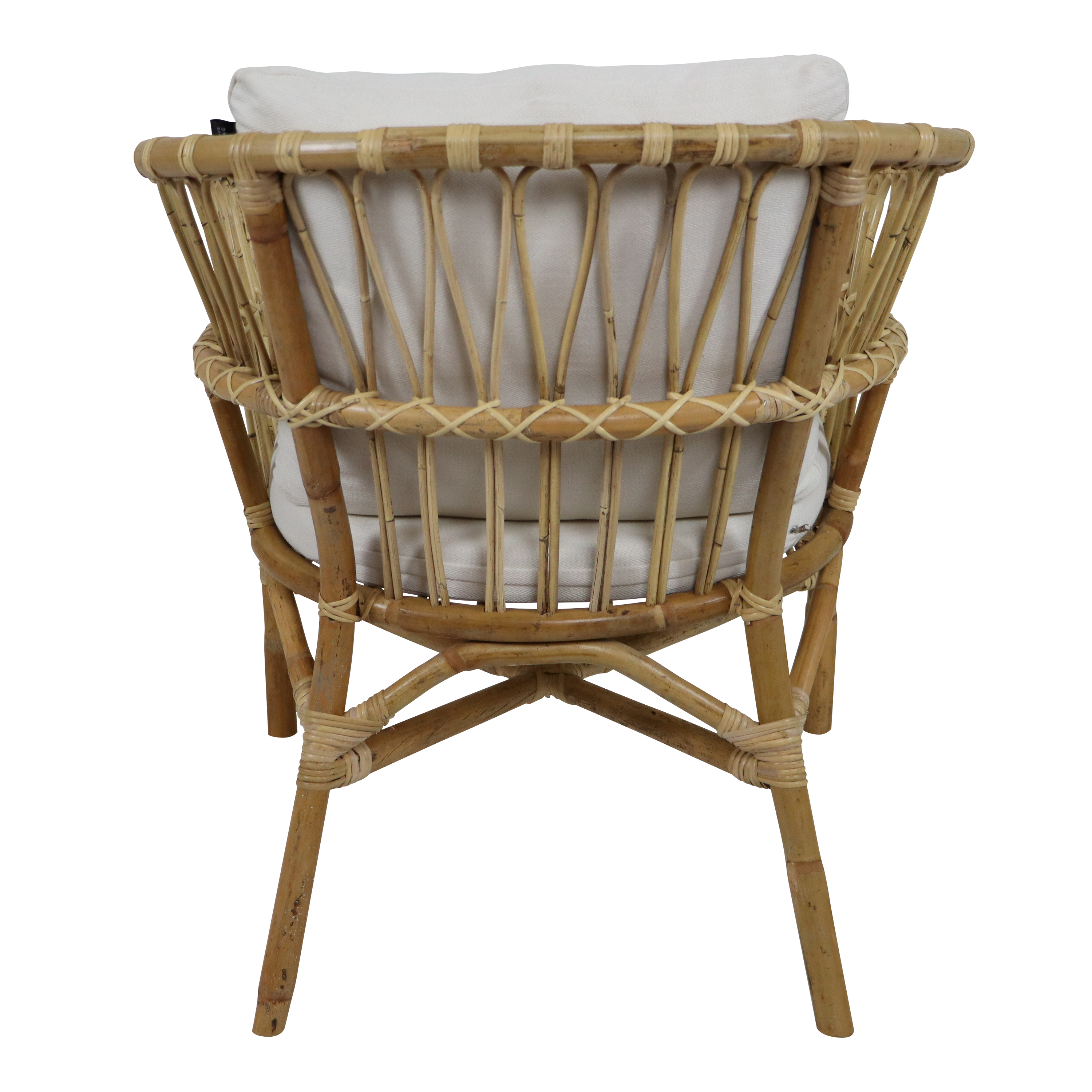 AXI Mary Rattan Lounge Set – 4-Piece with Sofa, Table, and 2 Chairs Natural/White