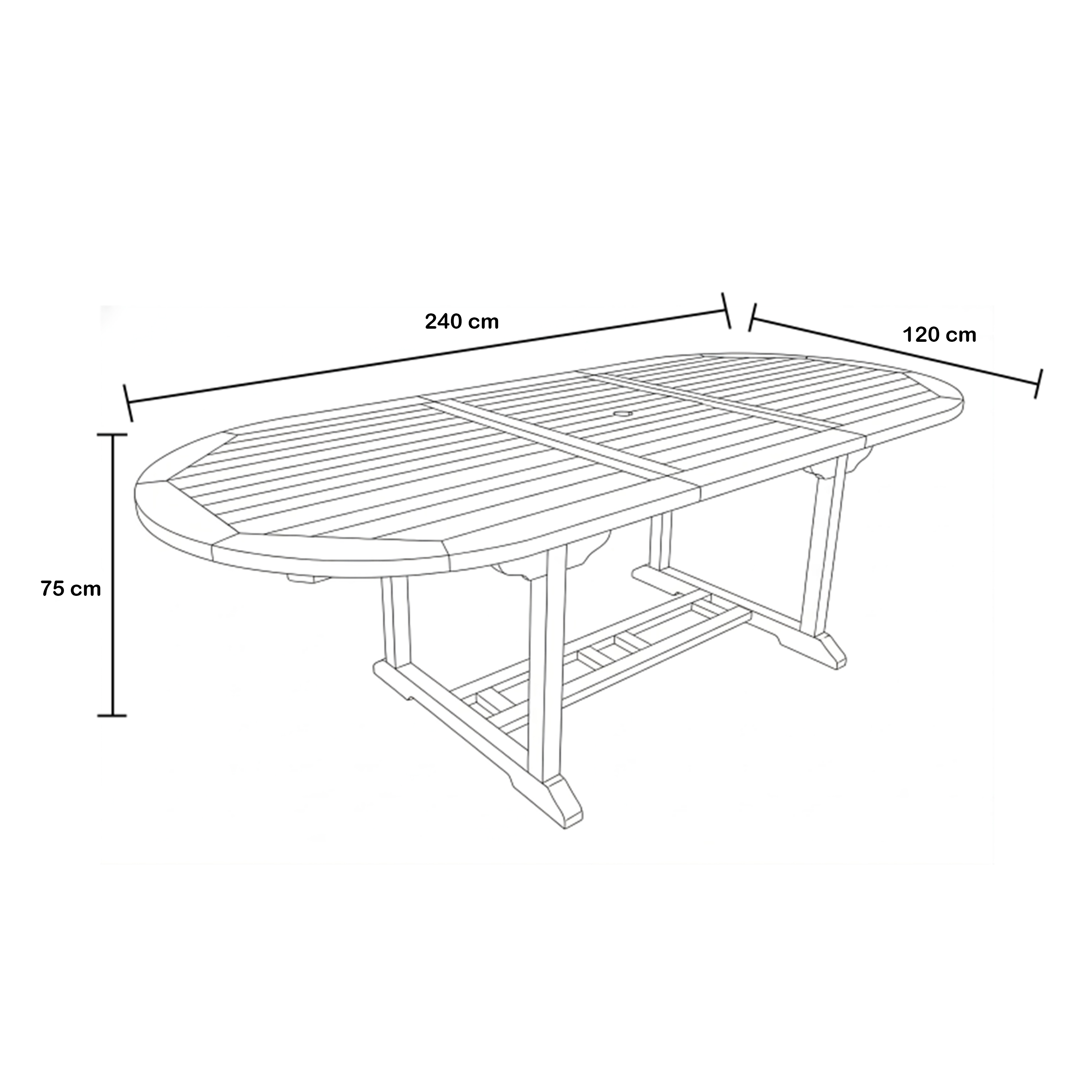 AXI Marzi/Faye 180-240 cm Dining Garden Set 7-piece Teak/Beige - Extendable
