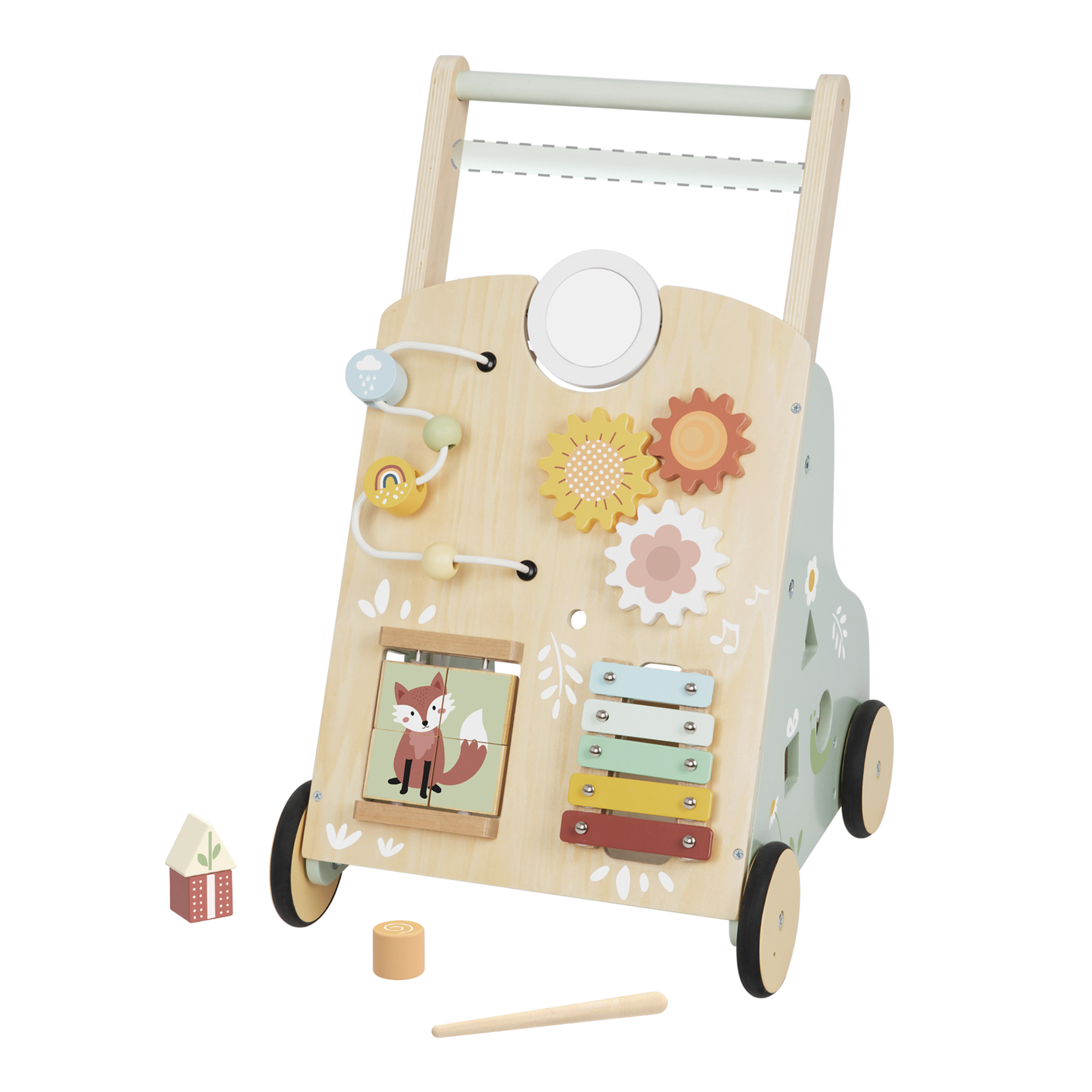 Tooky Toy Baby Walker i træ - Pastel