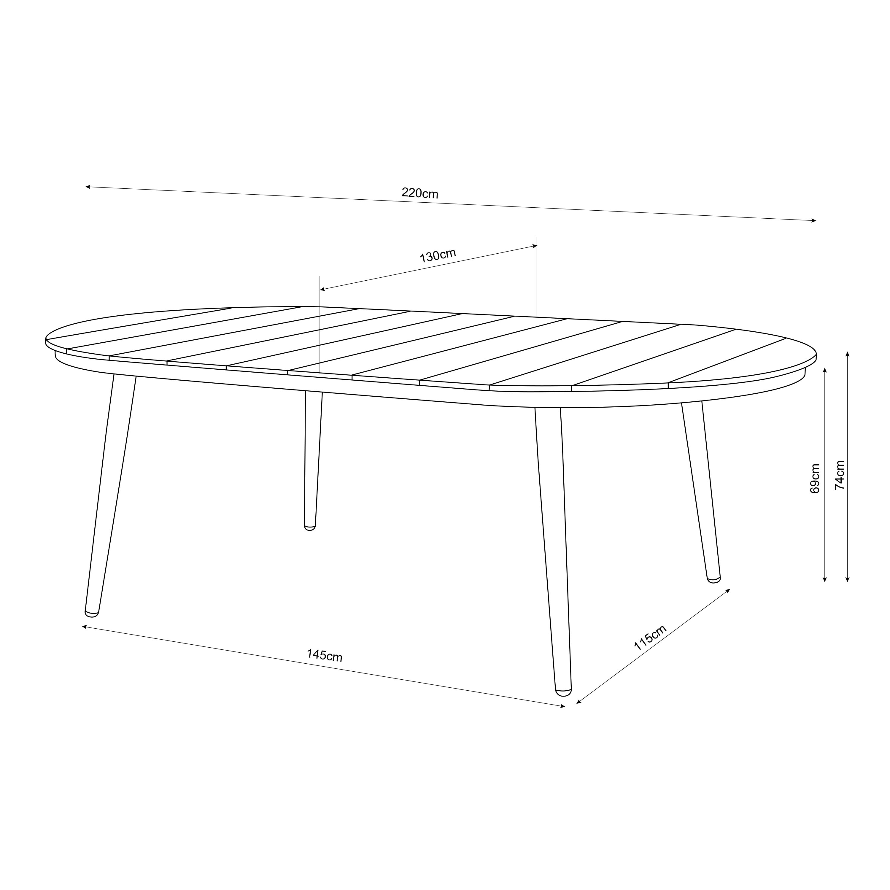 AXI Chay Garden Set with 8 Chairs – Antraciet with Polywood in Wood Effect