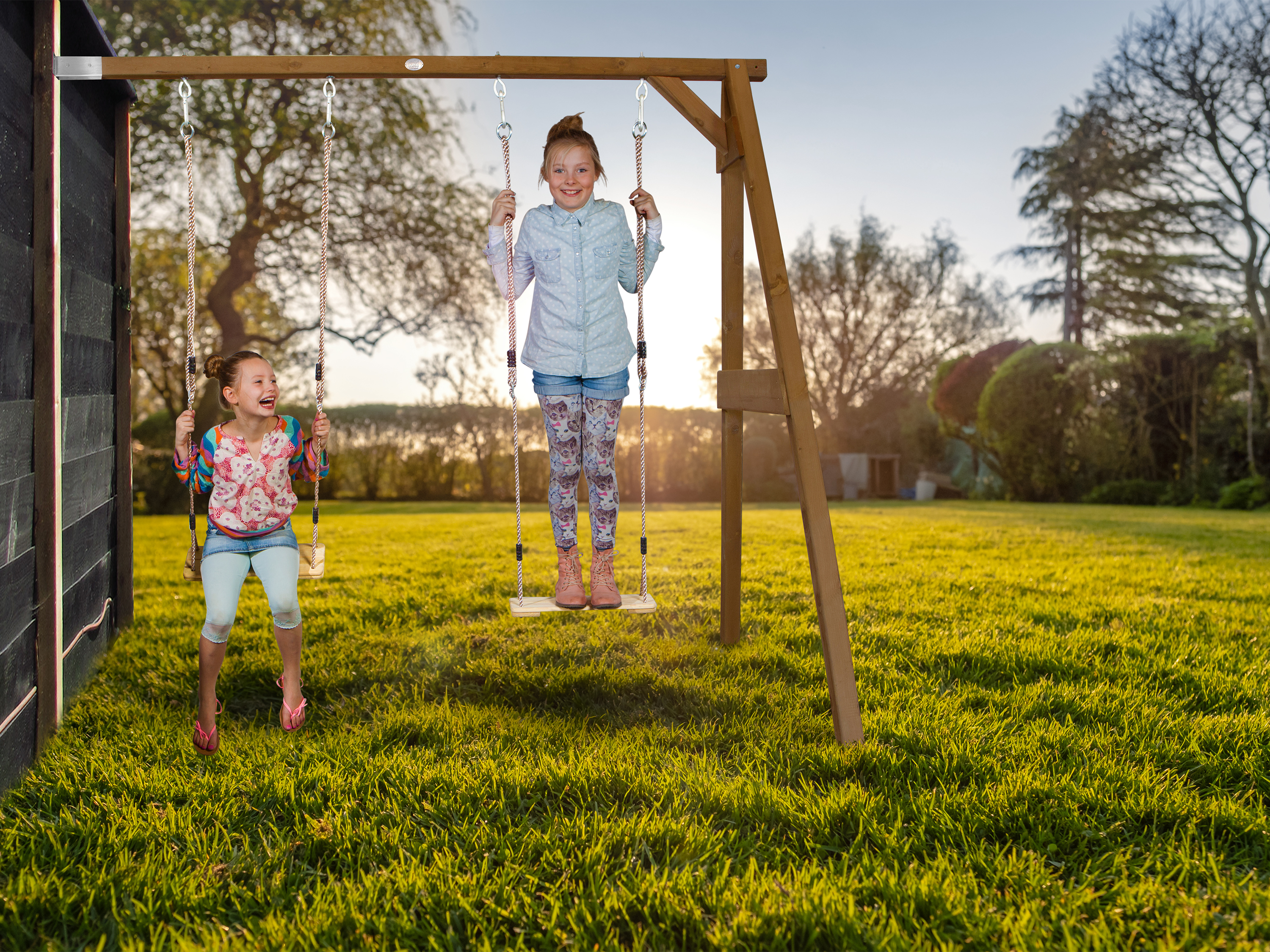 AXI Attachable Double Swing Set - Brown