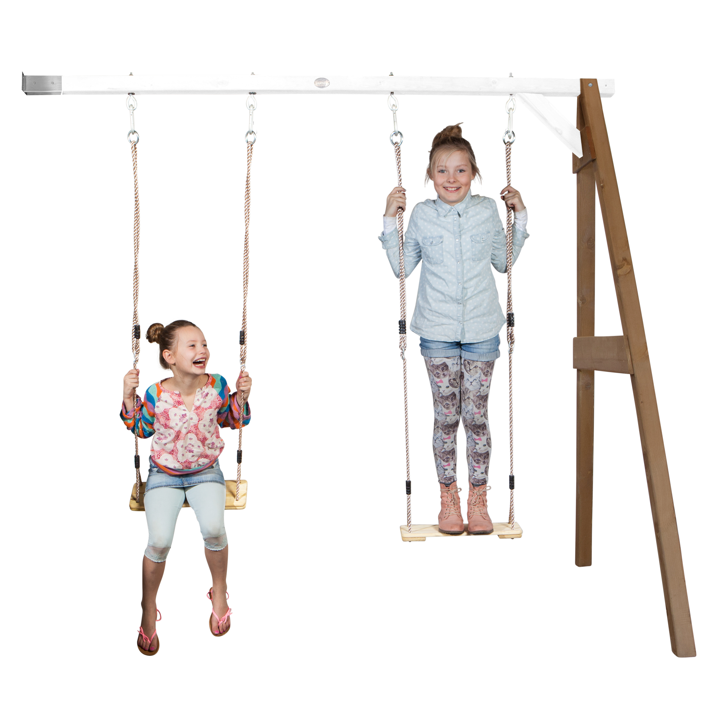 AXI Attachable Double Swing Set - Brown/White