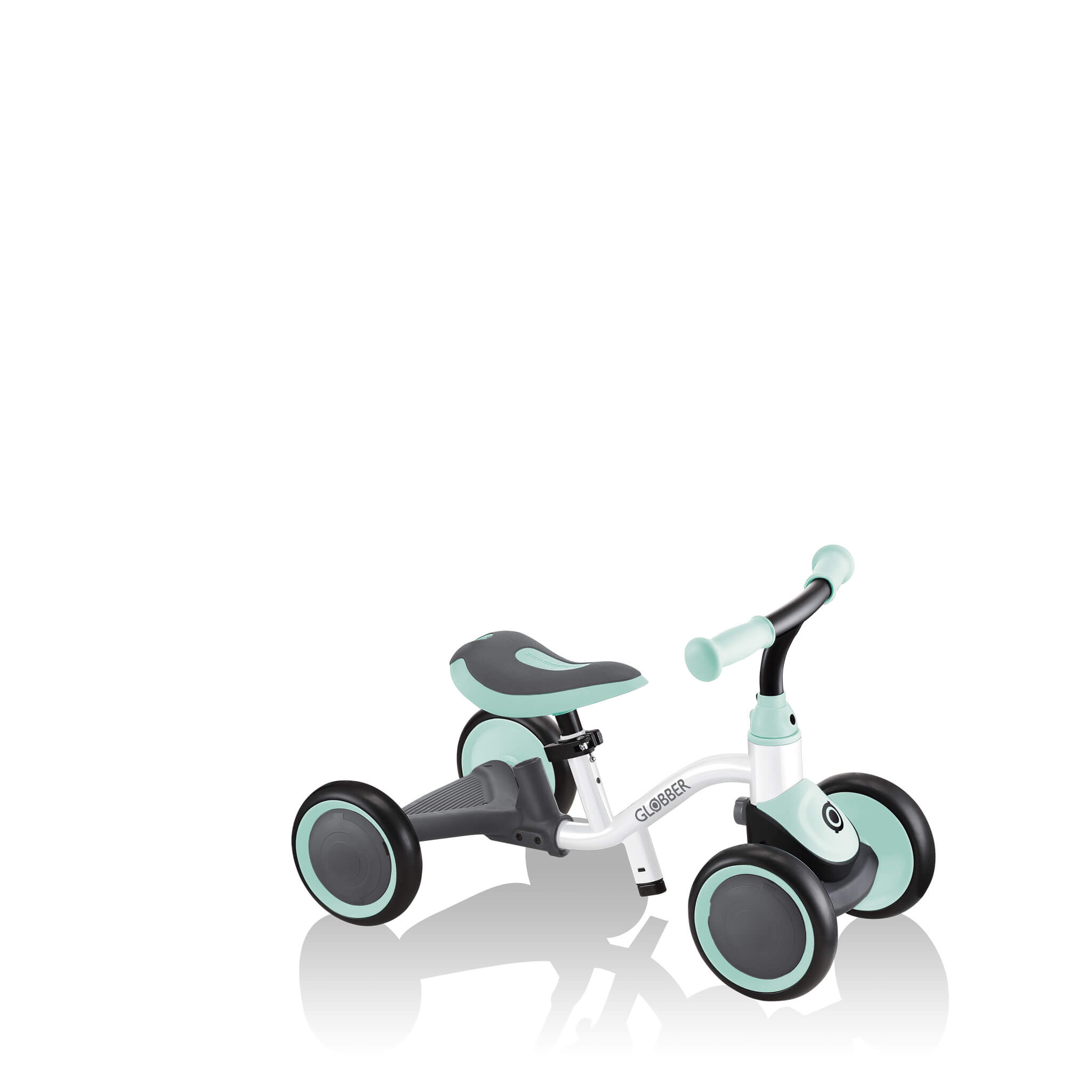 Globber Learning Bike 3-in-1 Leerfiets Wit Pastel Mint-4895224405771 Globber Learning Bike 3-in-1 Leerfiets Wit Pastel Mint