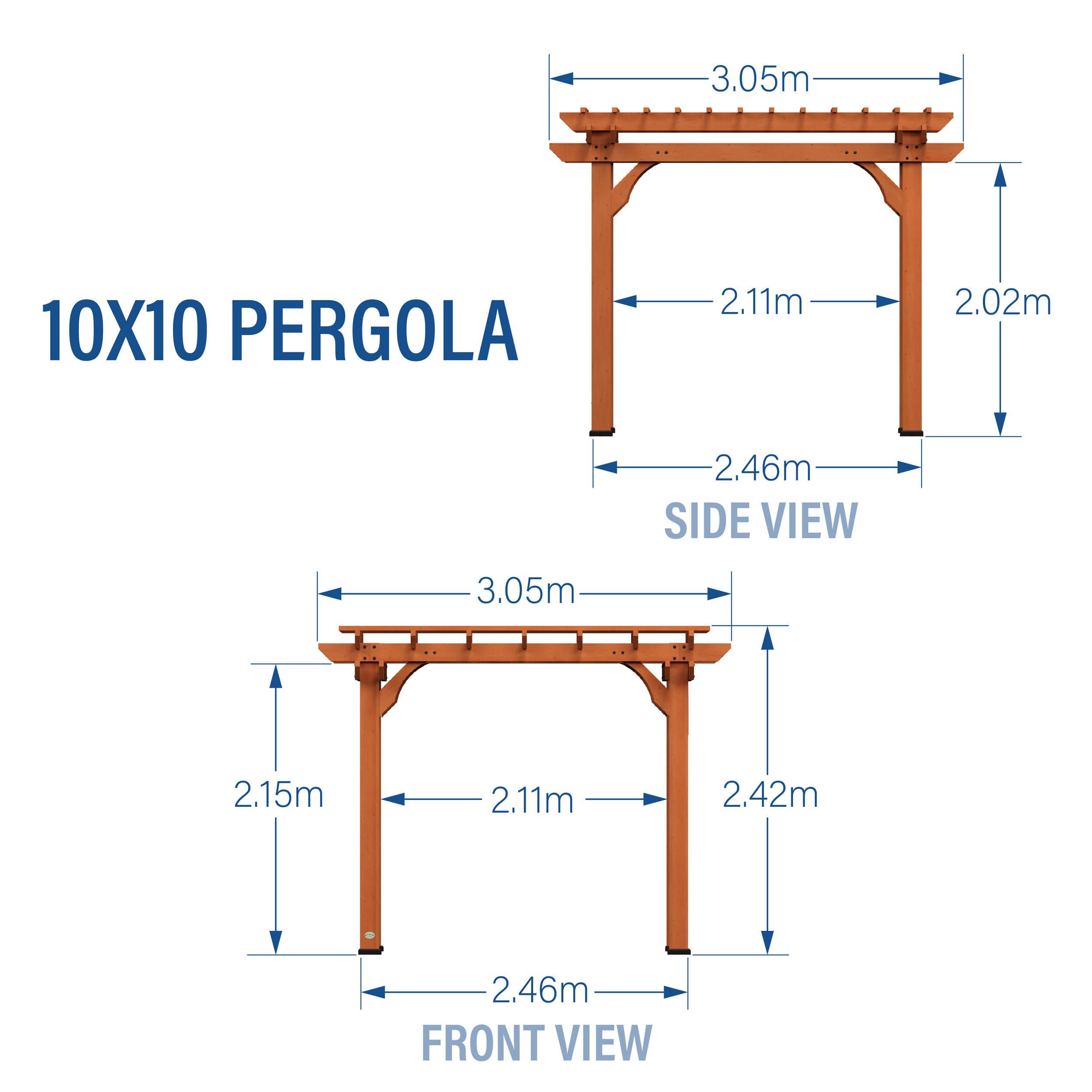 Backyard Discovery Pergola van hout 305 x 305 cm