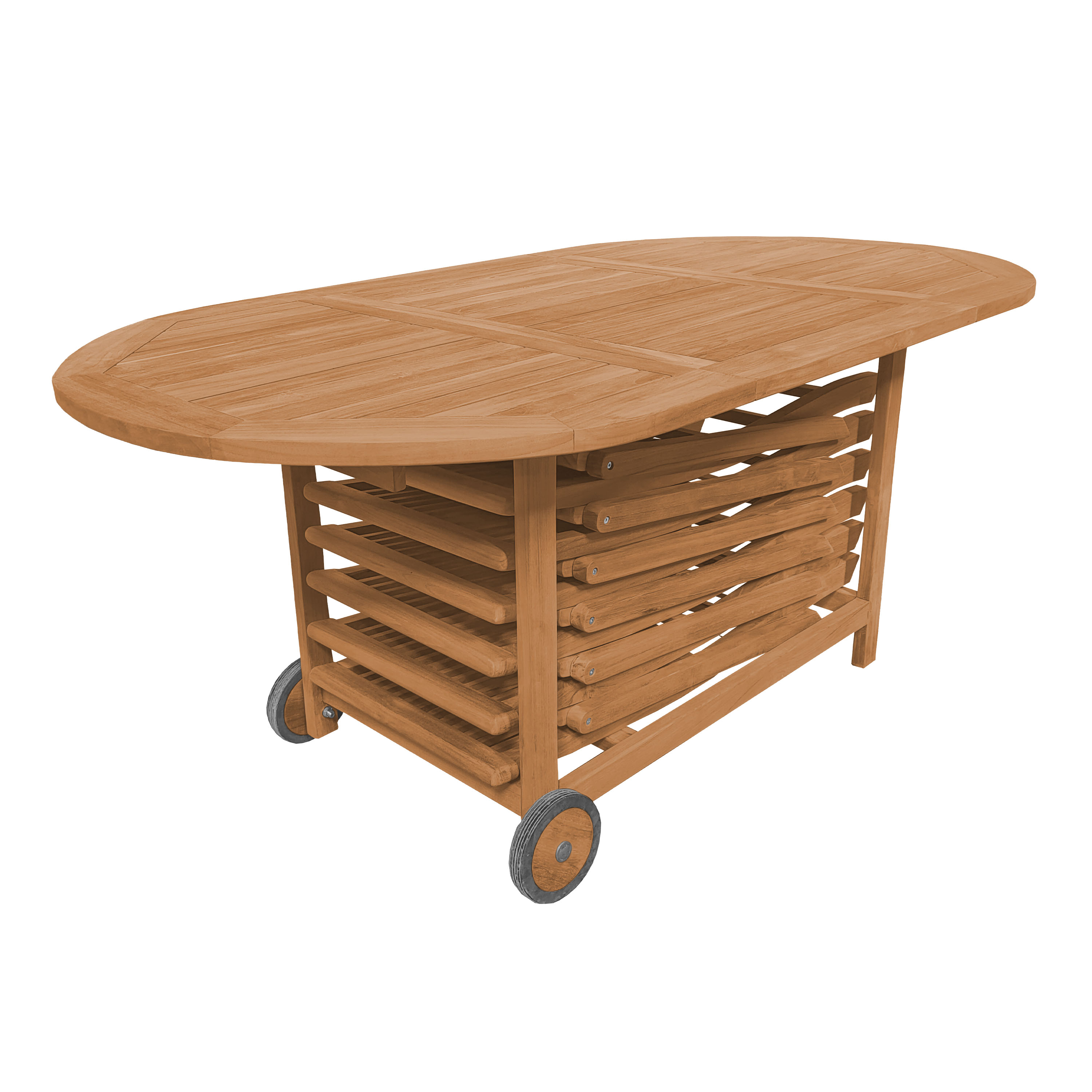 AXI Jadi Teak Foldable Garden Set with 6 Chairs