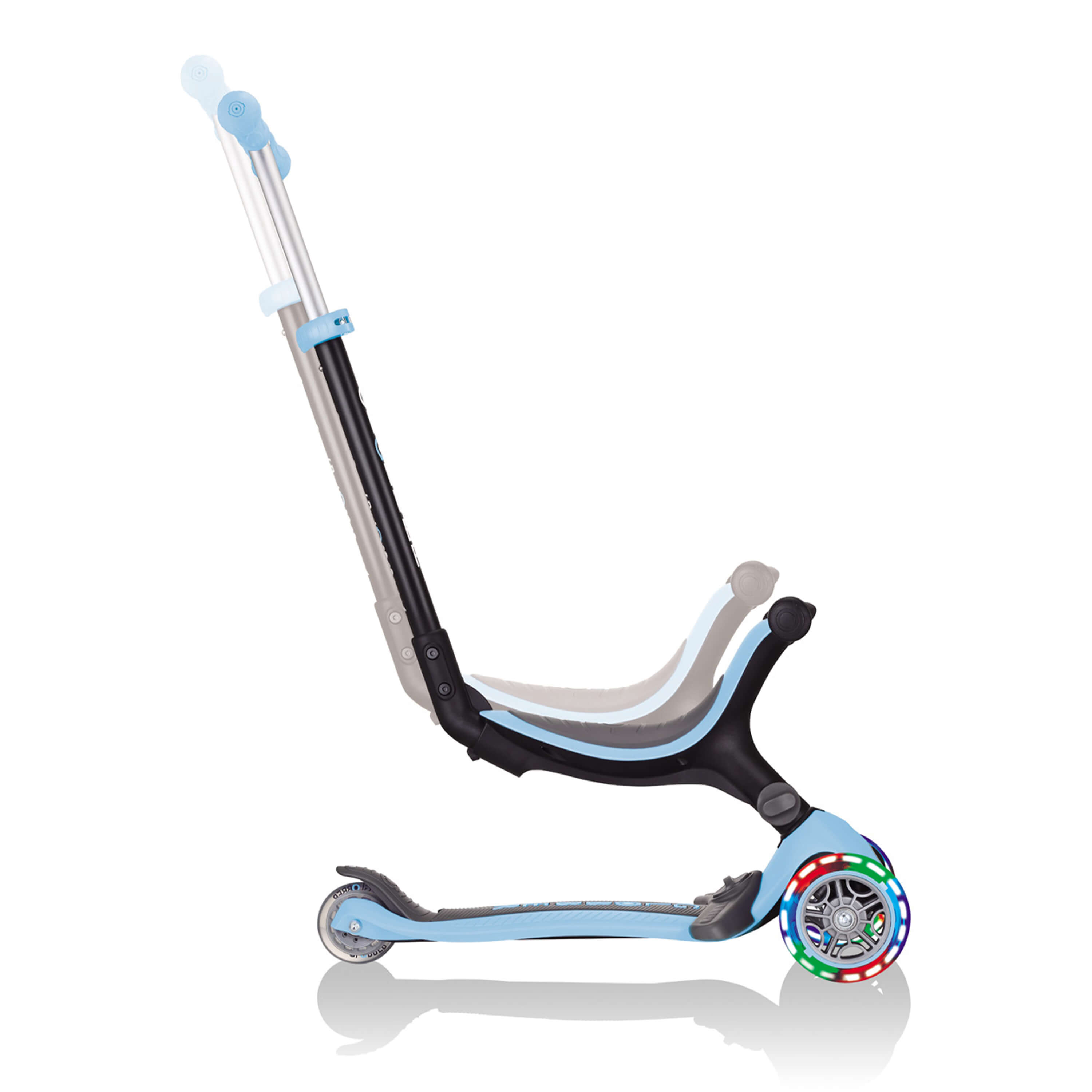 Globber Go Up Foldable Plus Lights 3-in-1 Step Pastel Blauw
