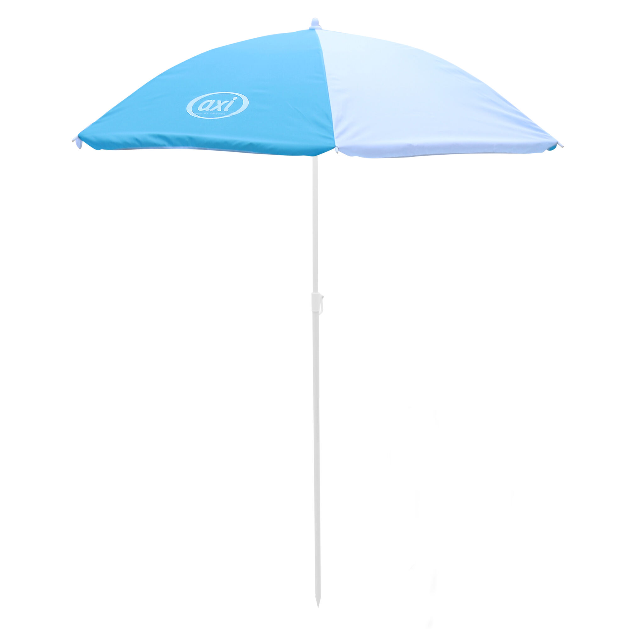 AXI Nick Zand & Water Picknicktafel Bruin - Parasol Blauw/wit - FSC Hout