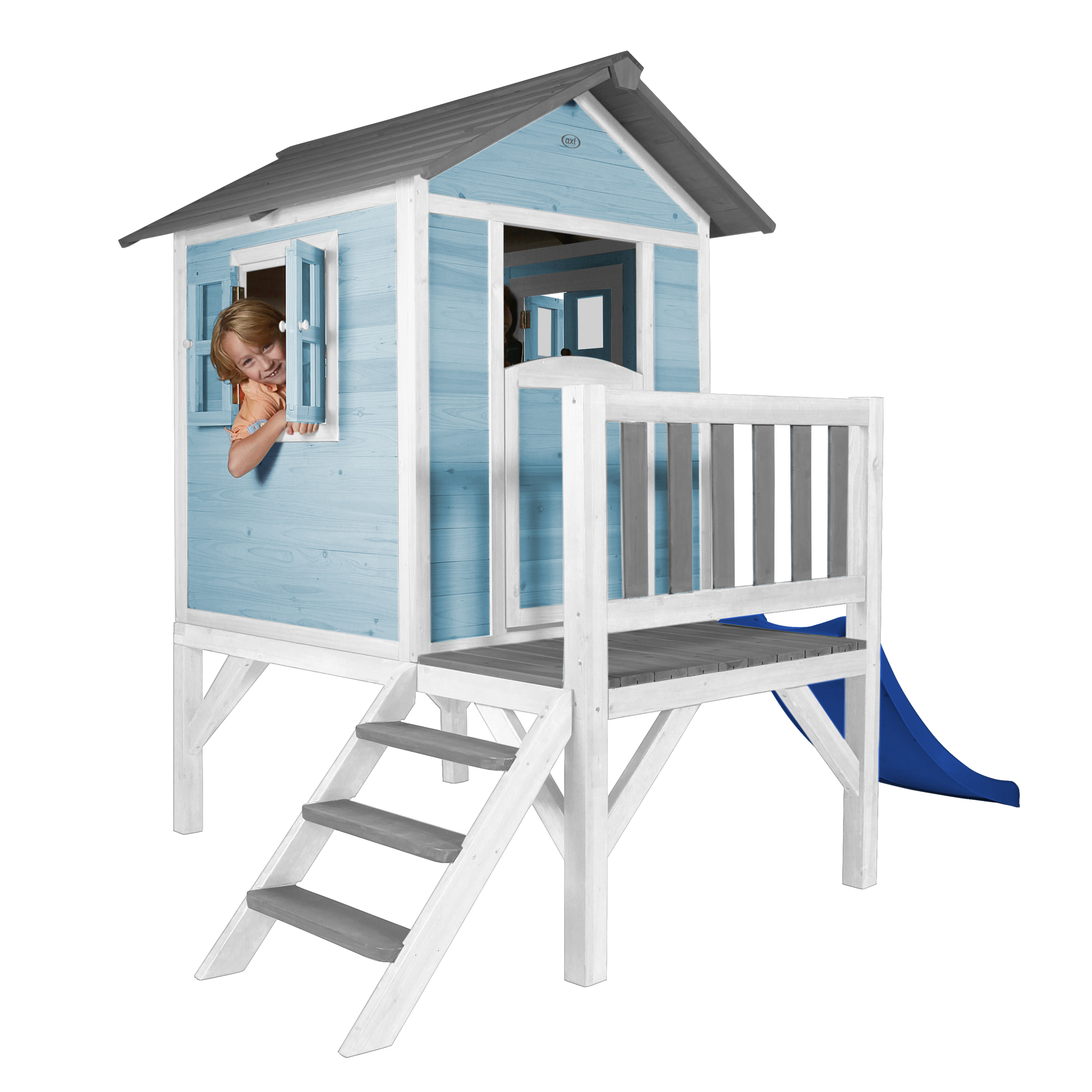AXI Lodge XL Playhouse Caribbean Blue - Blue Slide
