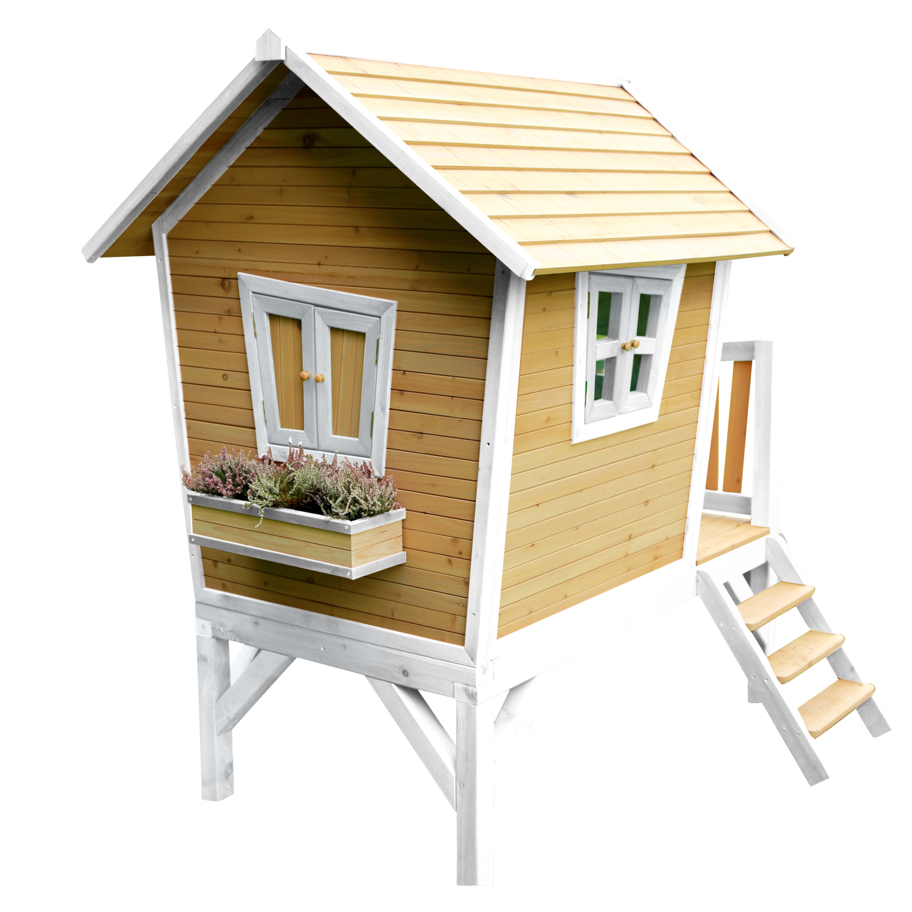 AXI Robin Playhouse Brown/White - Lime Green Slide