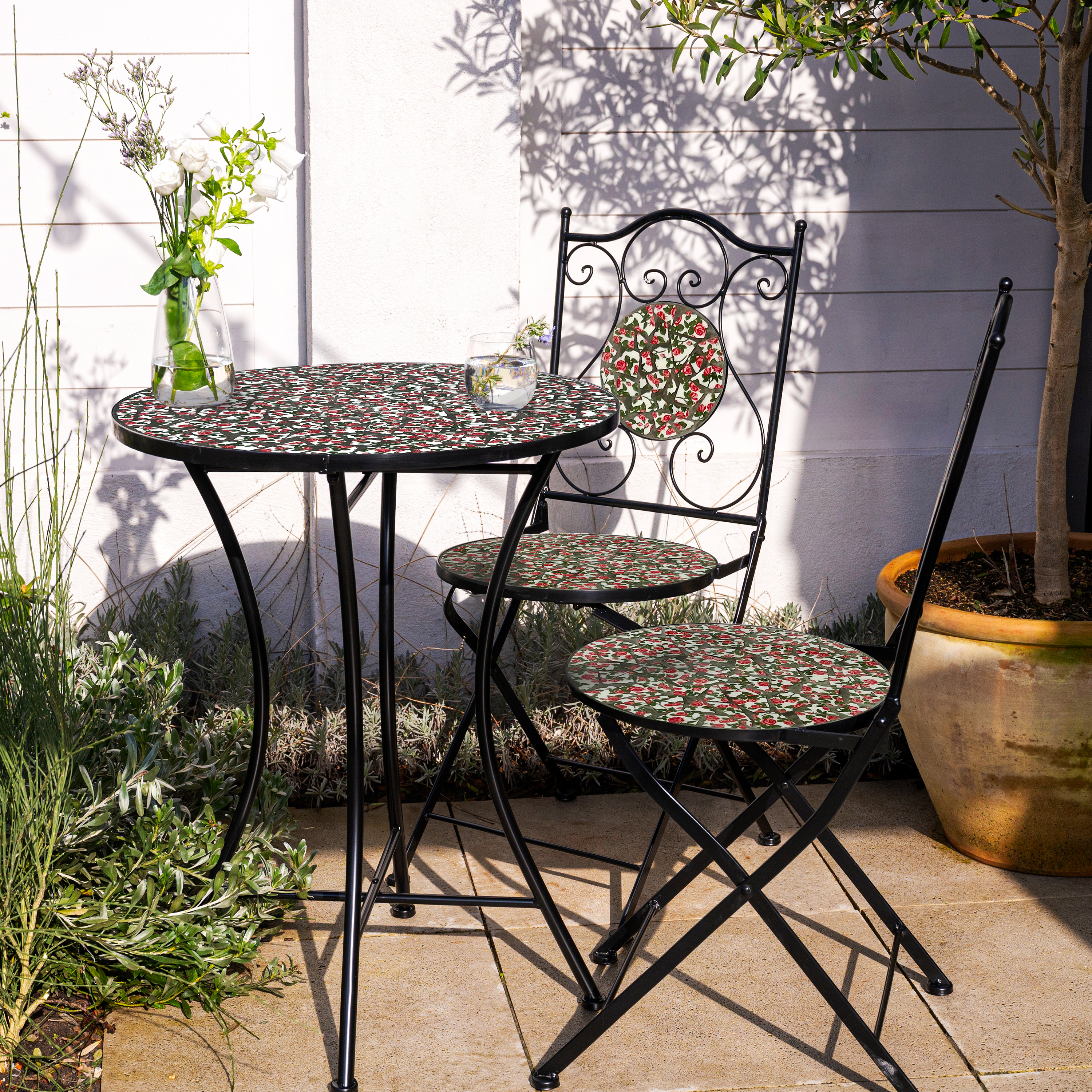AXI Amélie Bistro Set Mosaic - Pink Rose-8720365064821 AXI Amélie Bistro Set Mosaic - Pink Rose
