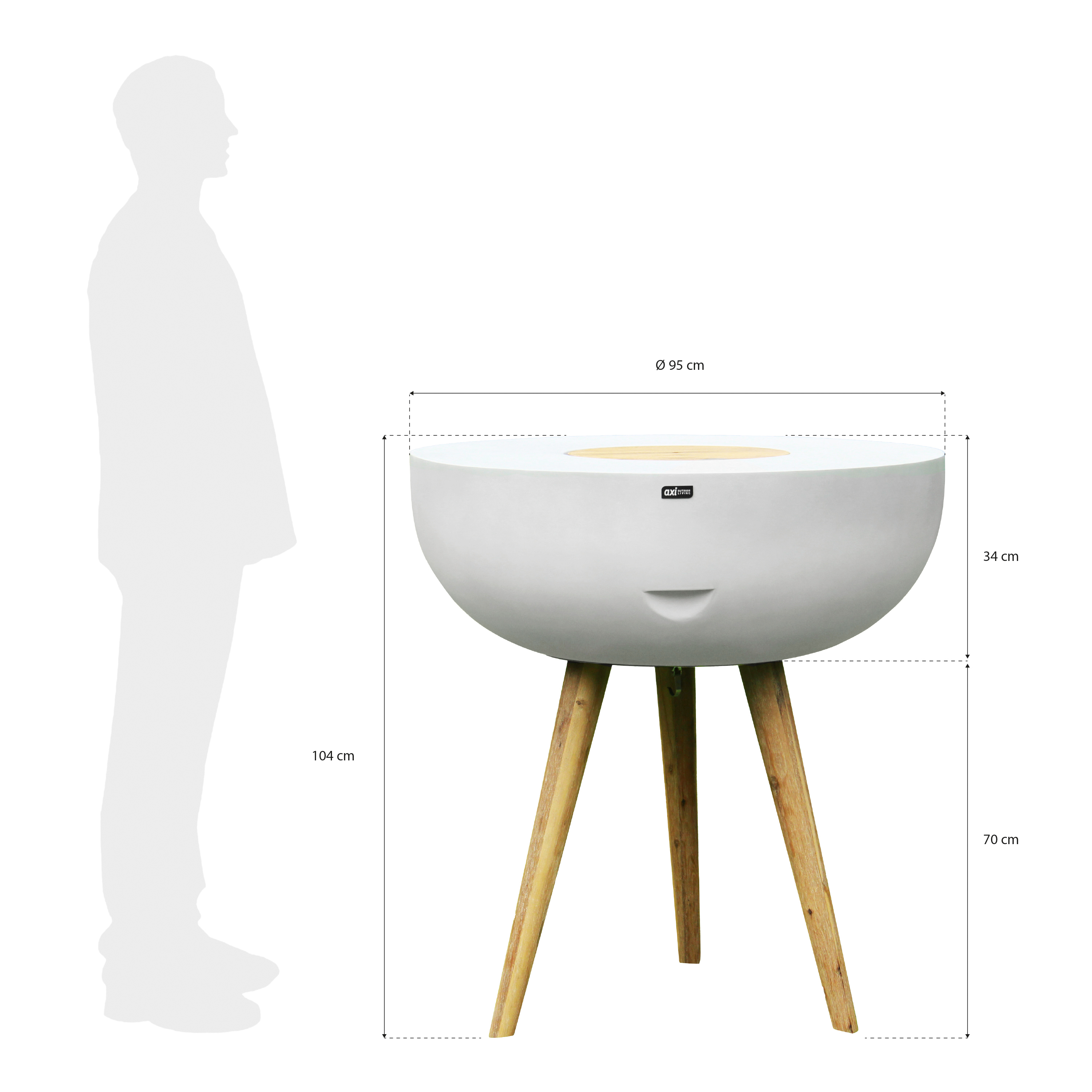 AXI Brandon 2-in-1 Bar Table / Side Table & Cooler – Limestone-Look