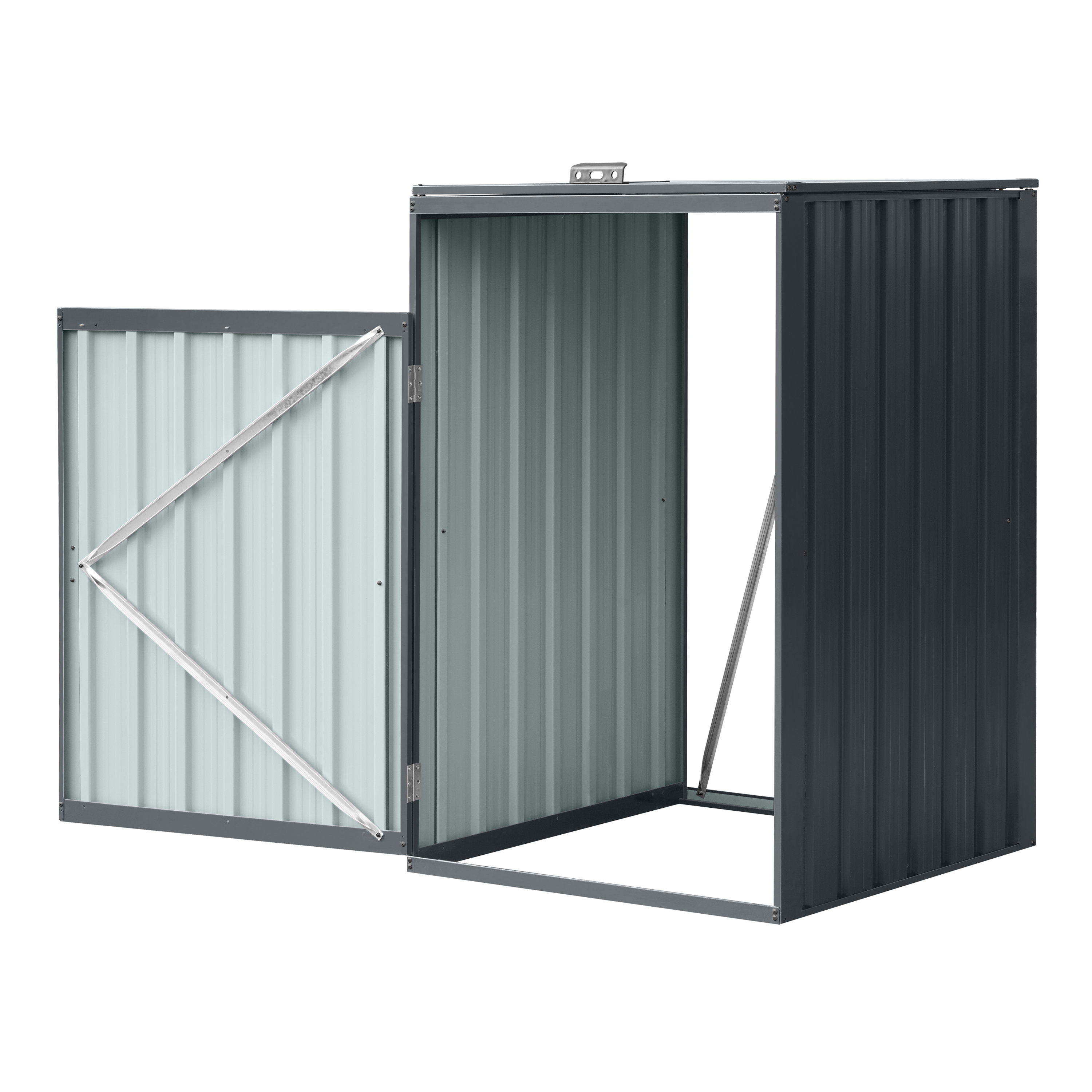 AXI Owen Metal Garbage Bin Shed Anthracite - 1 Garbage Bin