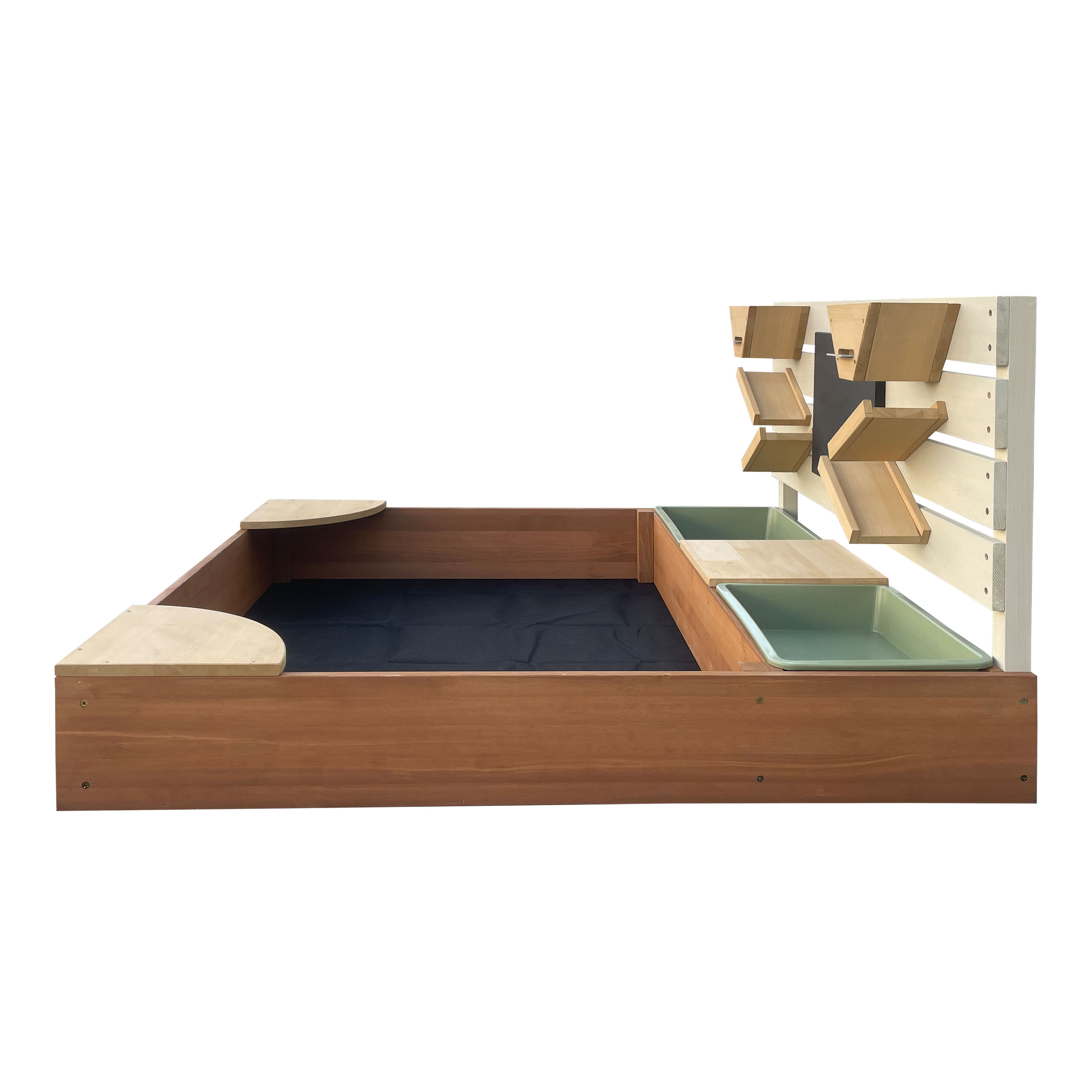 AXI Cato sandbox with sand & water trays and Play wall - 100 x 105 cm - Beige/brown