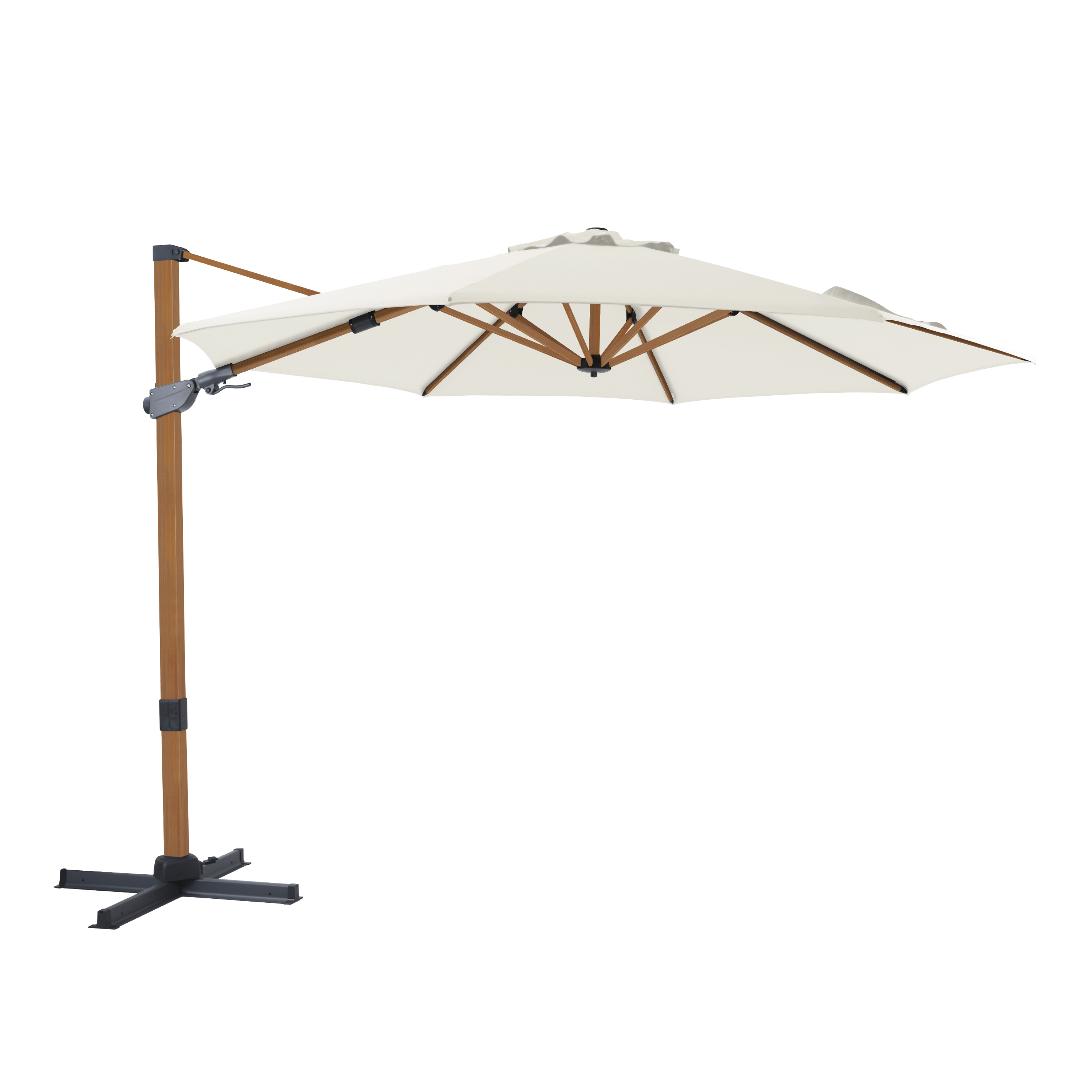 AXI Cyrus Premium Zweefparasol Ã˜ 300cm Houtlook/beige