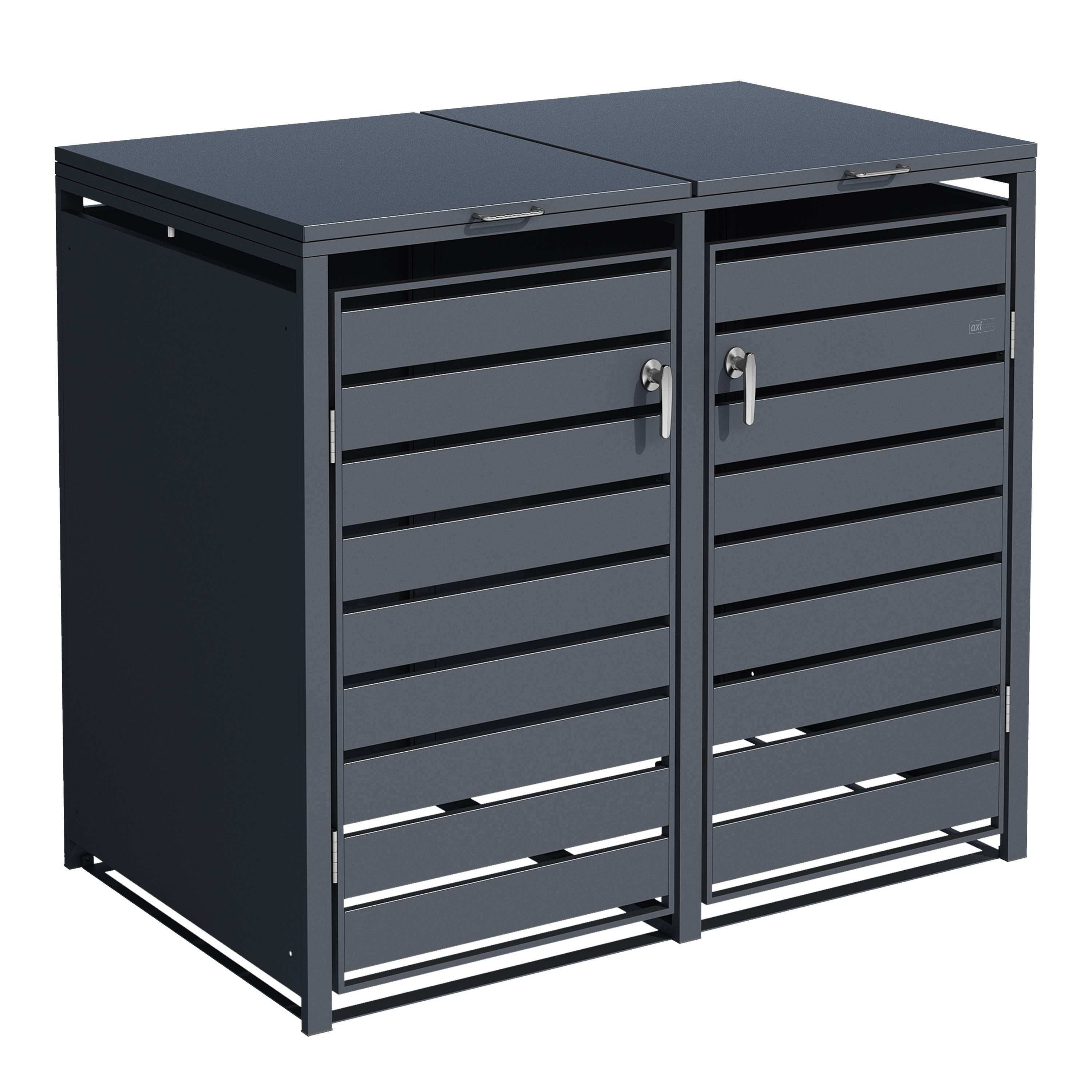 AXI Lucas Metal Garbage Bin Shed - 2 Garbage Bins