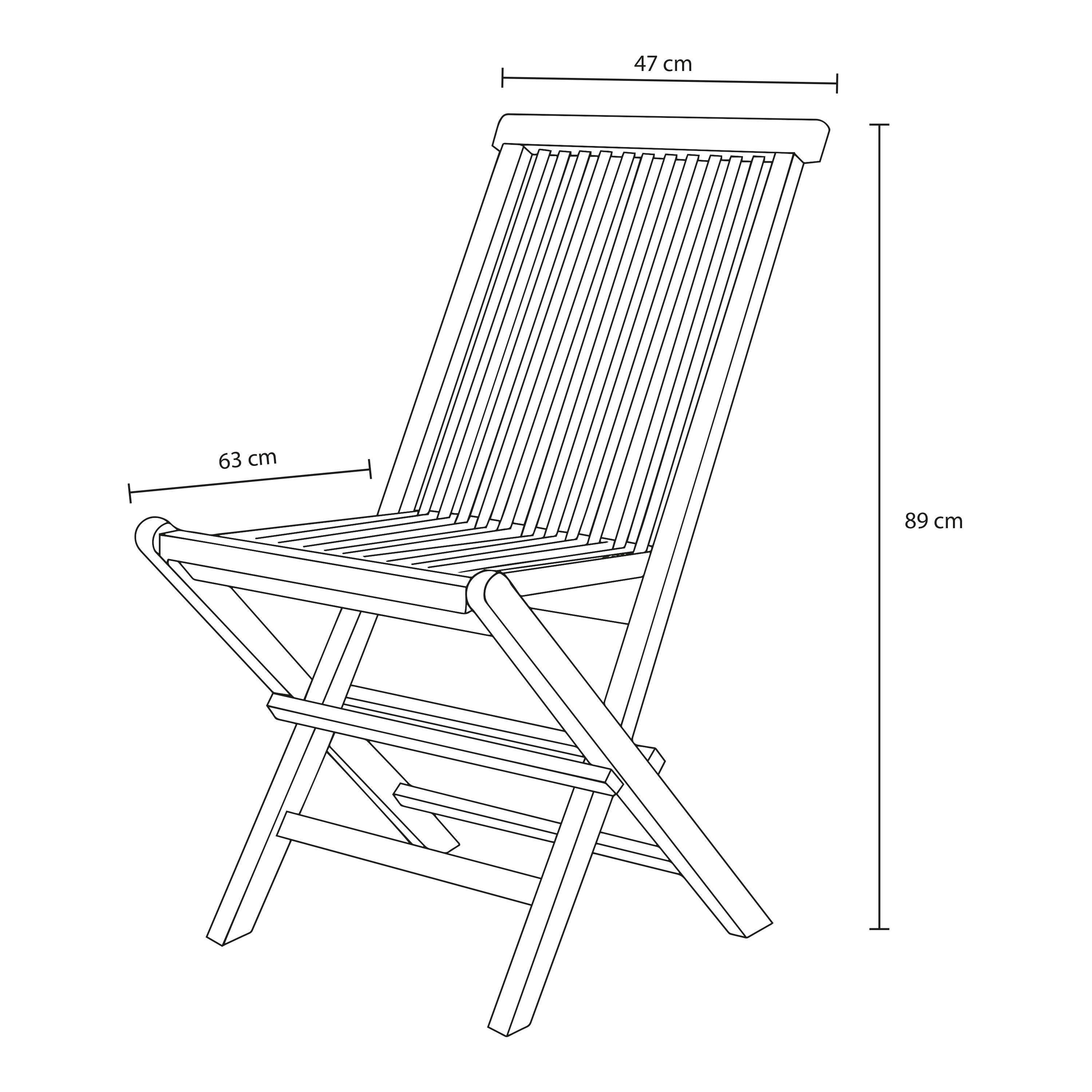 AXI Jules Teak Folding Chairs Brown – Set 2 pieces