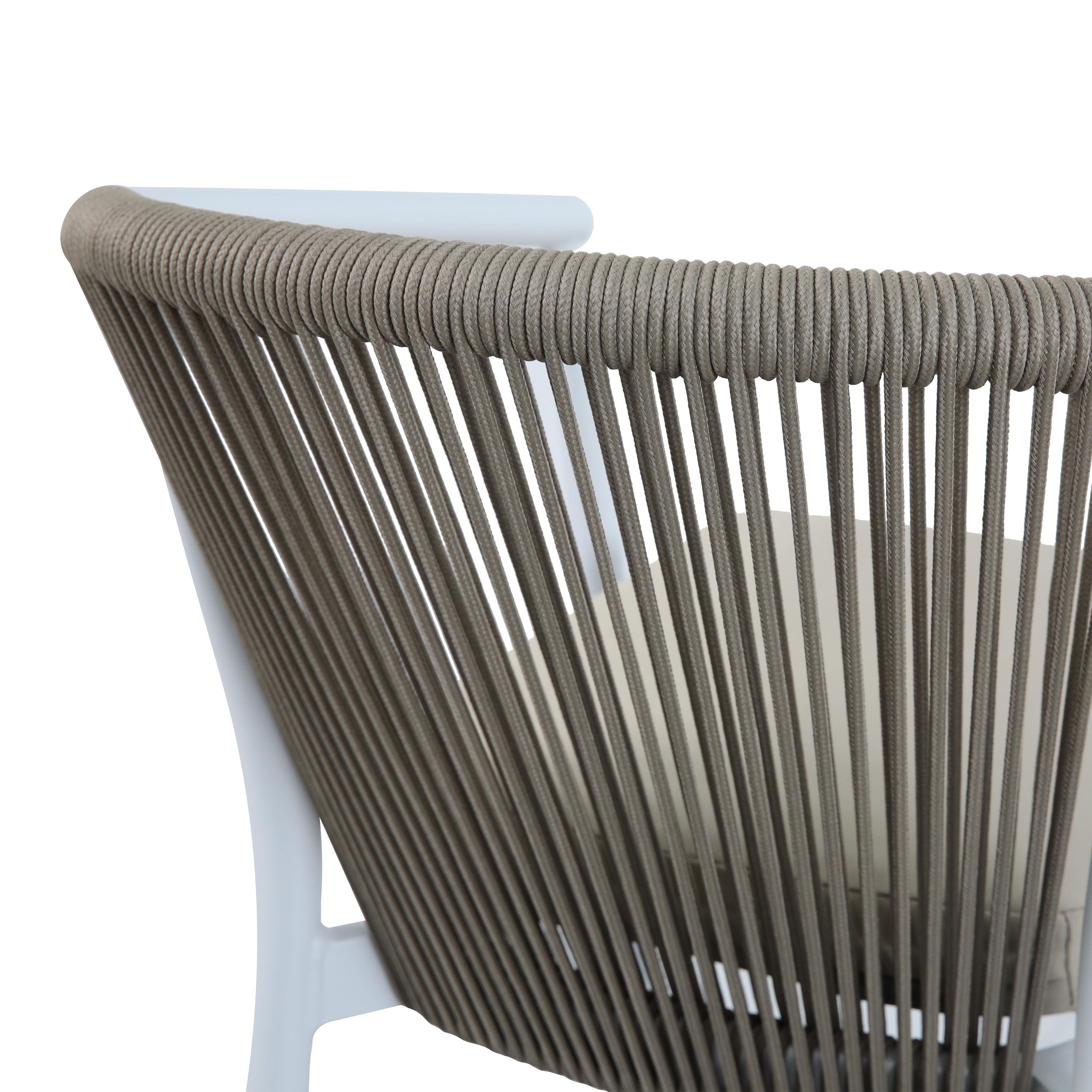 AXI Ravi Bar set with 4 bar stools White with Teak-look Polywood