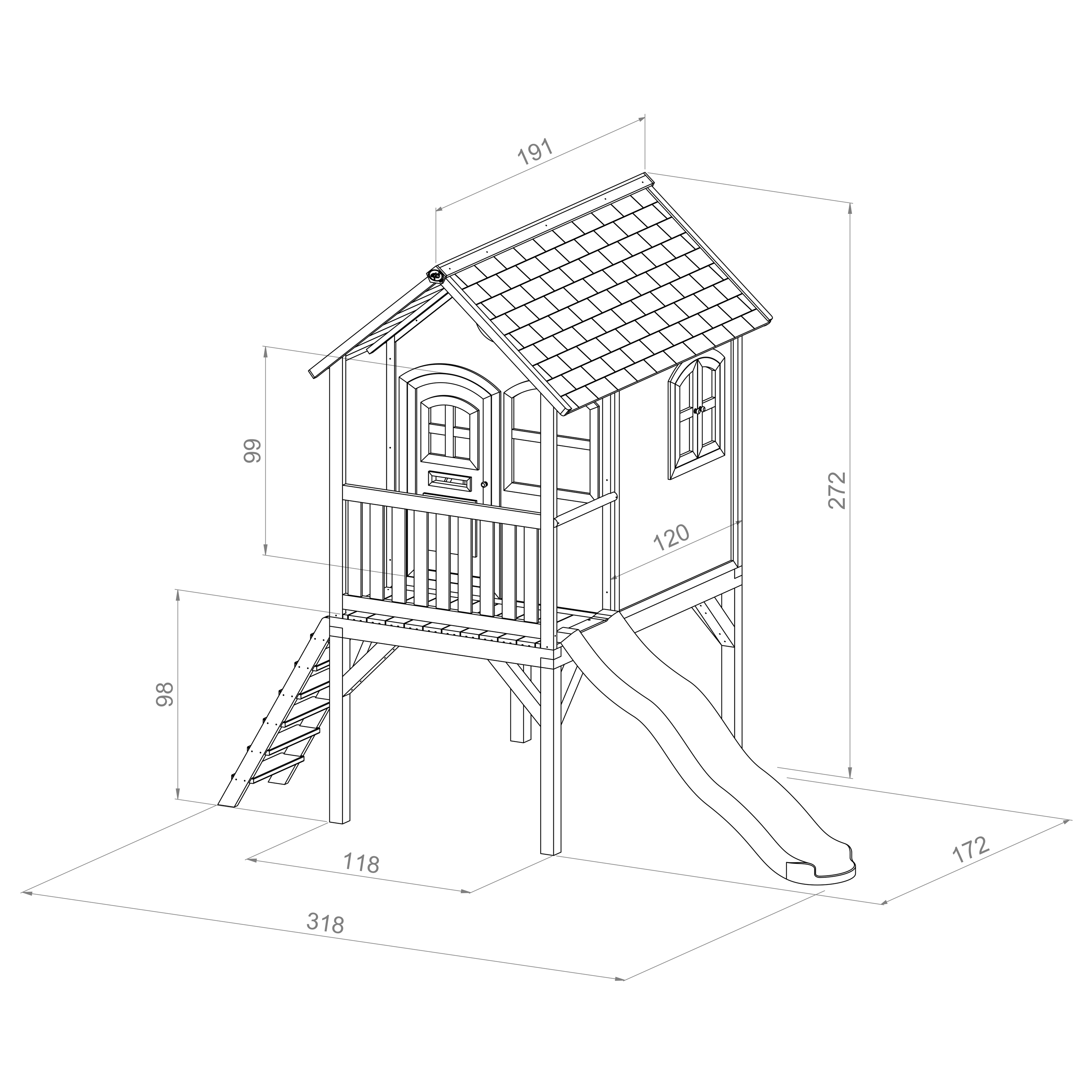 AXI Laura Playhouse Brown/Green - Grey Slide