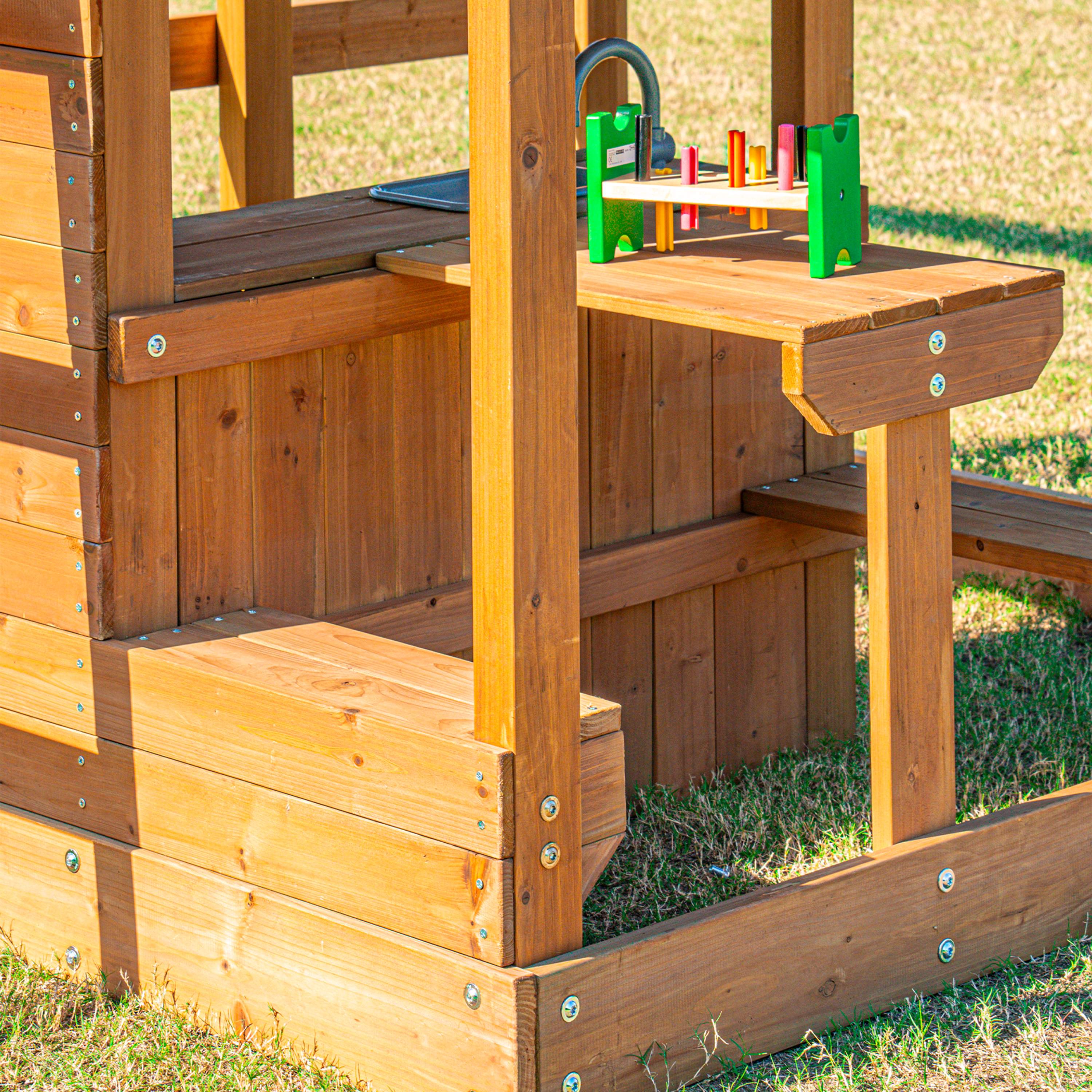 AXI Jack Climbing Frame with Double Swing and Trapeze – Red Slide