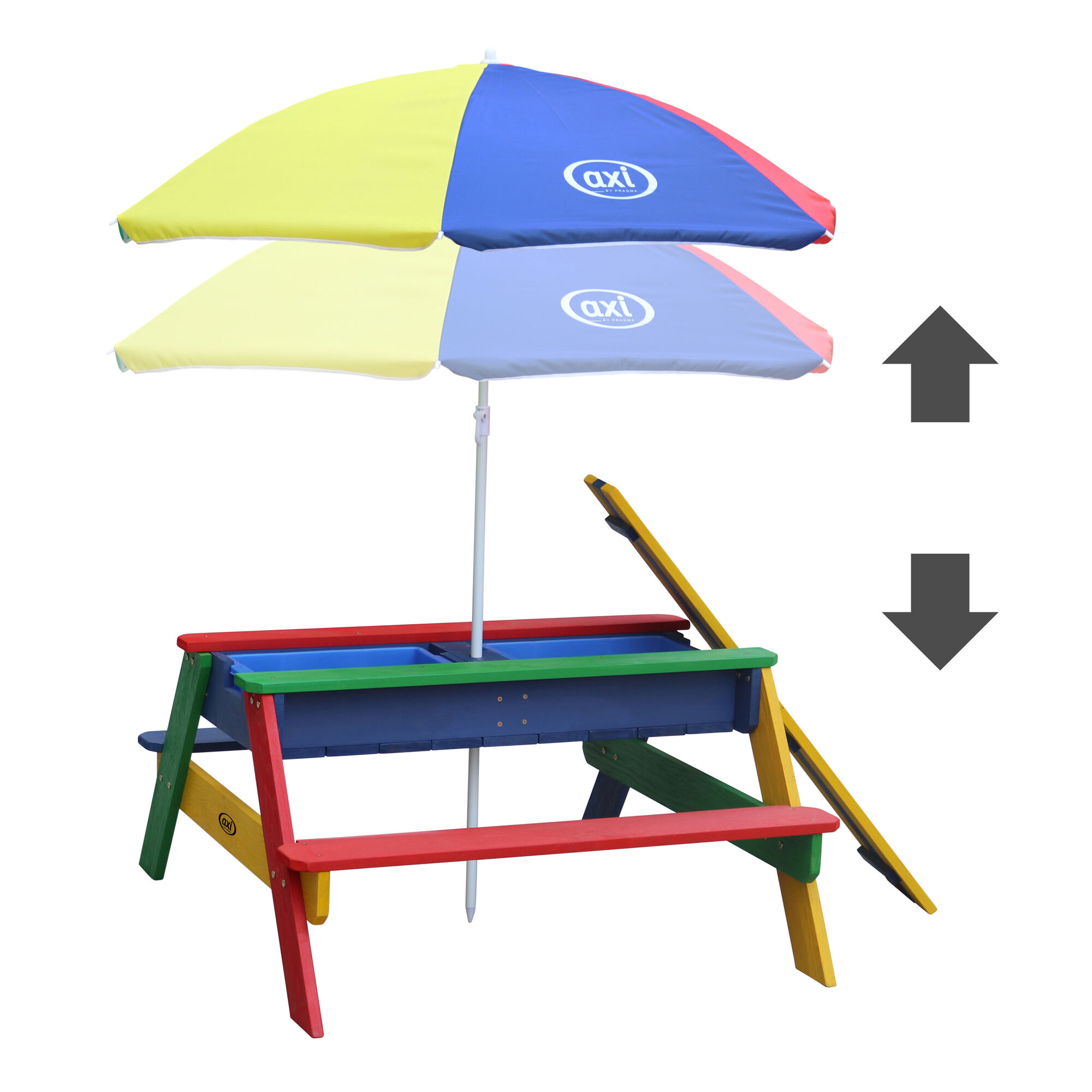 AXI Nick Zand & Water Picknicktafel Regenboog - Parasol Regenboog