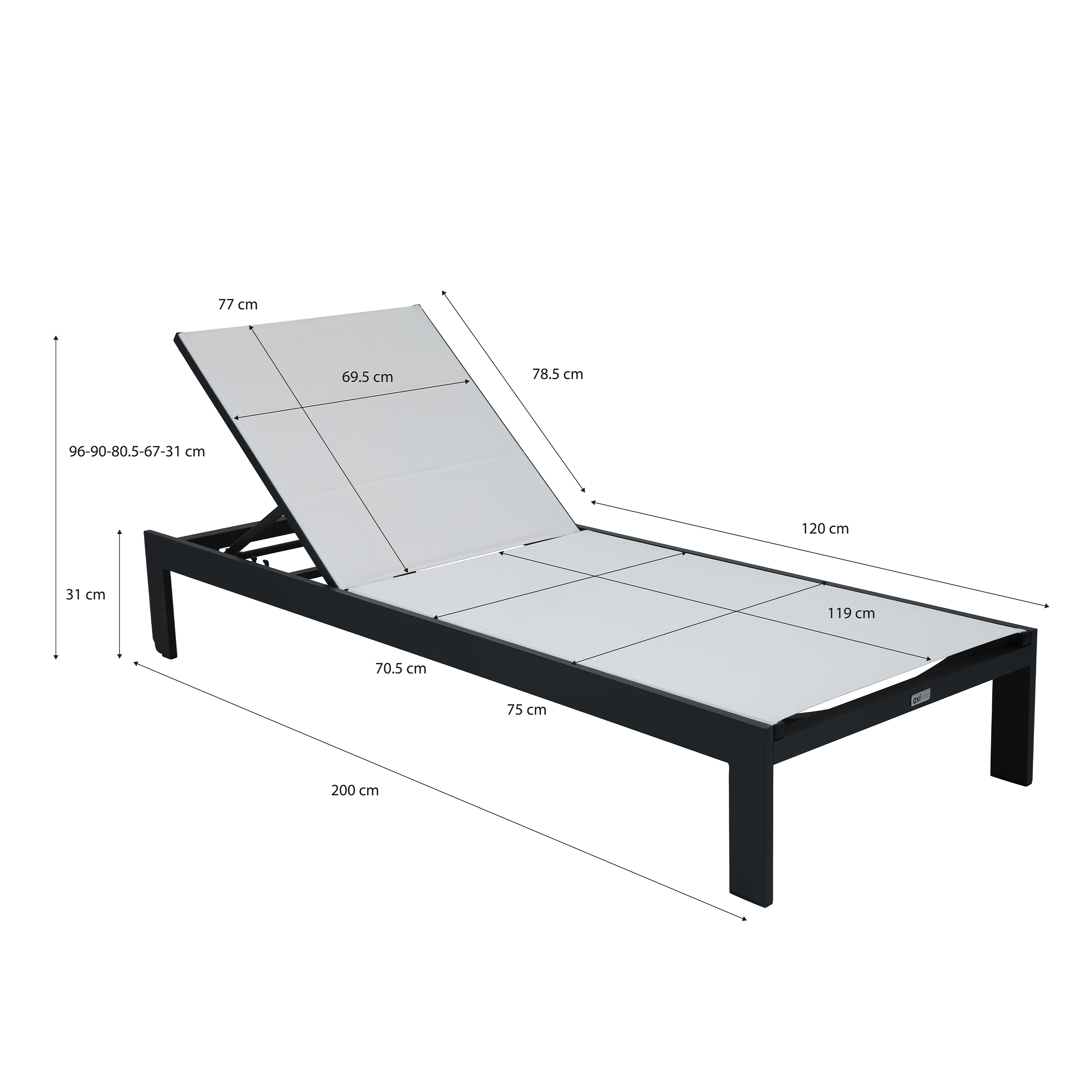 AXI Elio Ligbed Antraciet/crÃ¨me