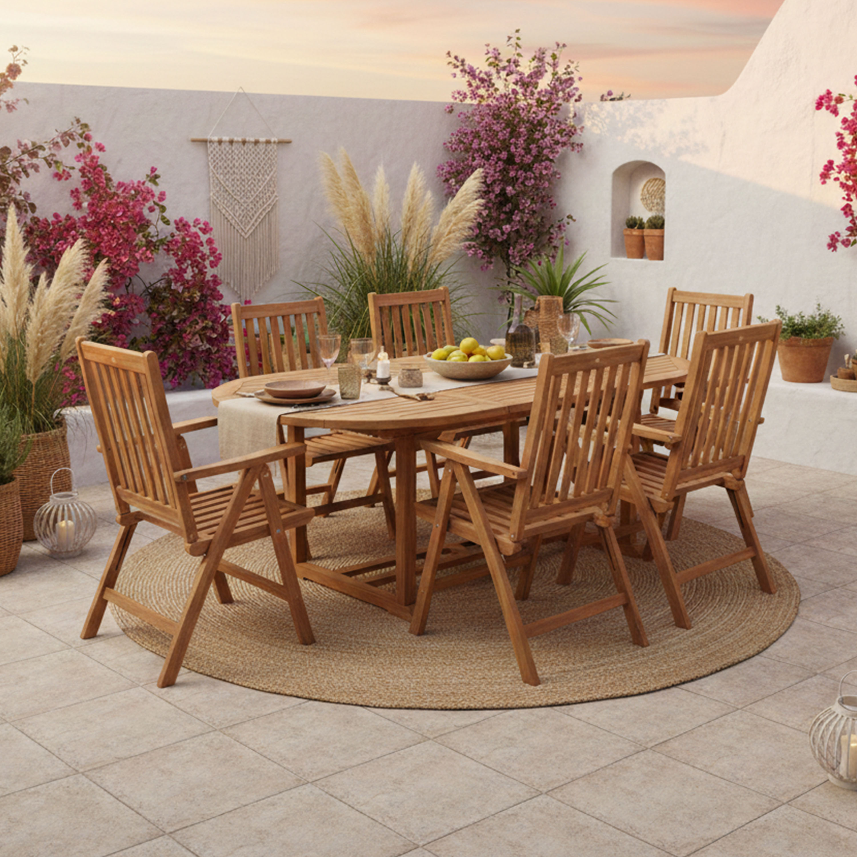 AXI Marzi/Nuria 180-240 cm Garden Set 7-piece Teak - Extendable
