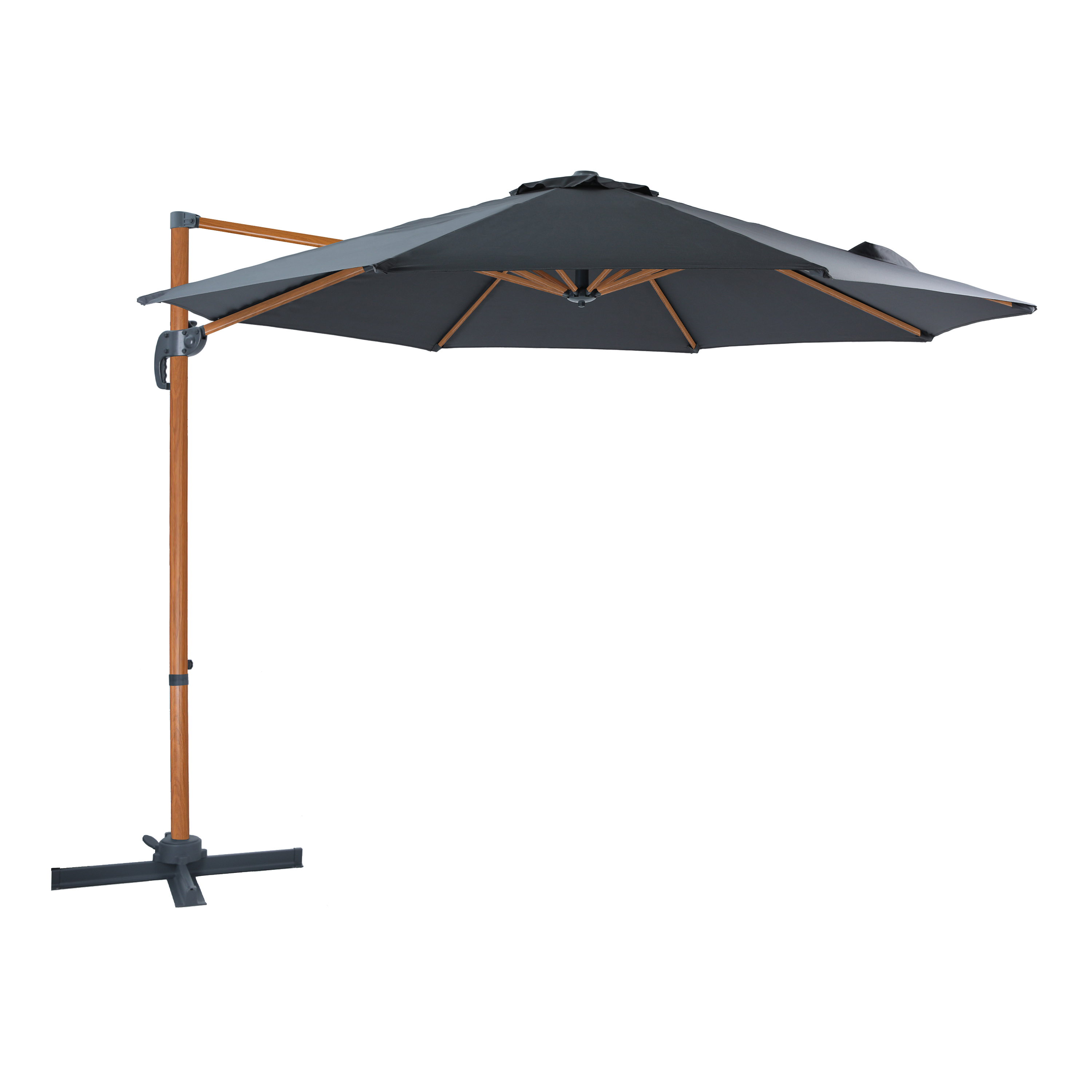 AXI Marisol Zweefparasol Ã˜ 300cm Houtlook/grijs