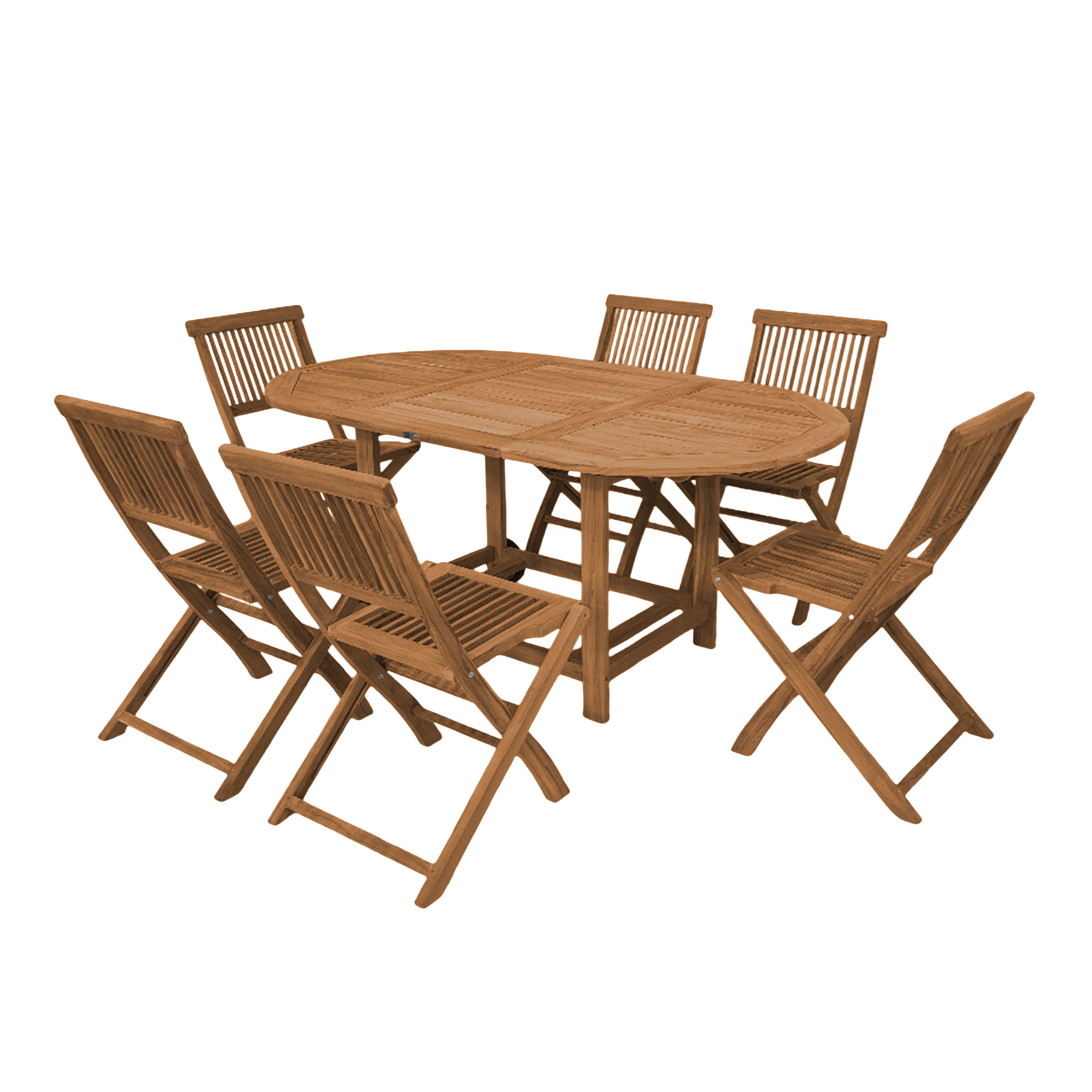 AXI Jadi Teak Foldable Garden Set with 6 Chairs
