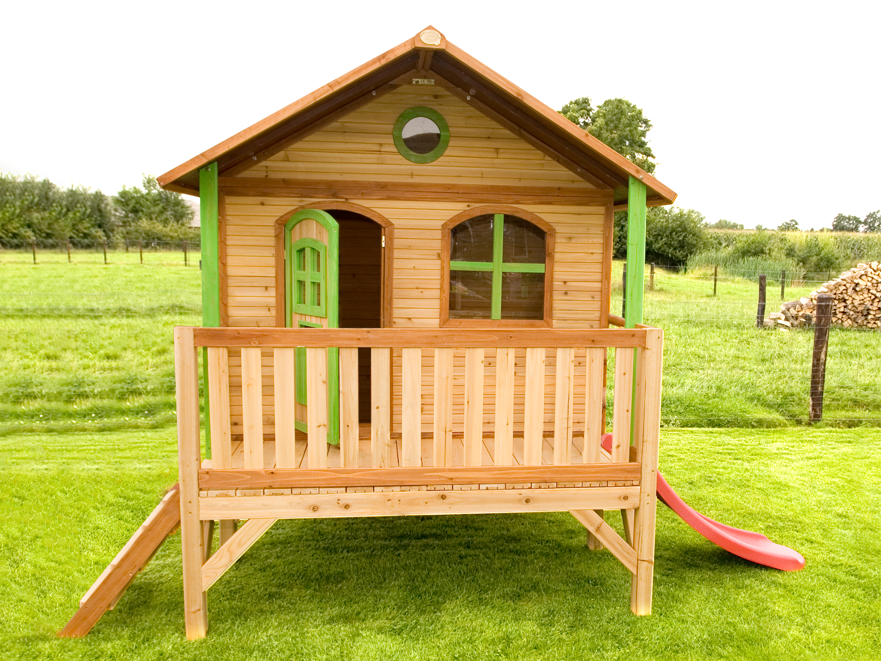 AXI Stef Playhouse Brown/Green - Red Slide