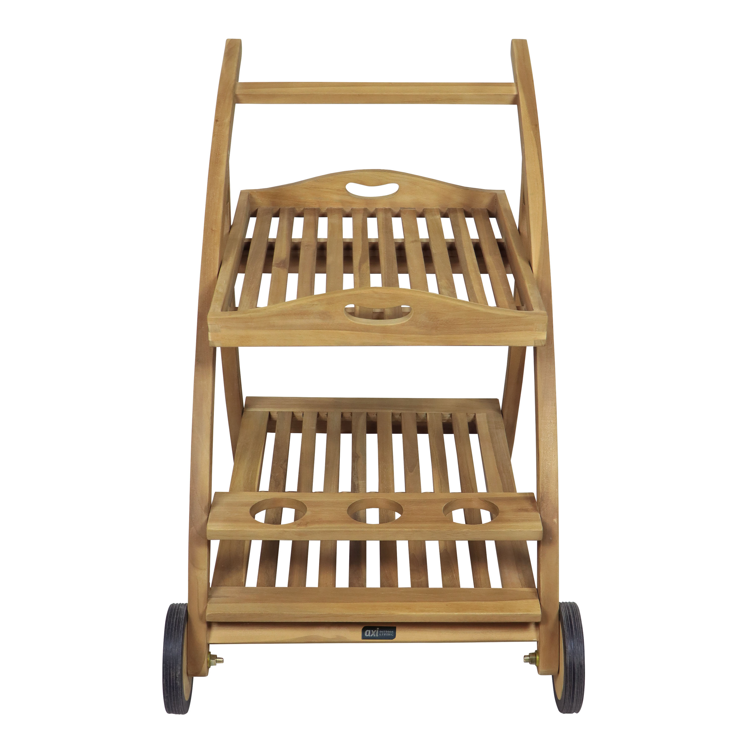 AXI Adi Teak Serving Trolley with Removable Tray