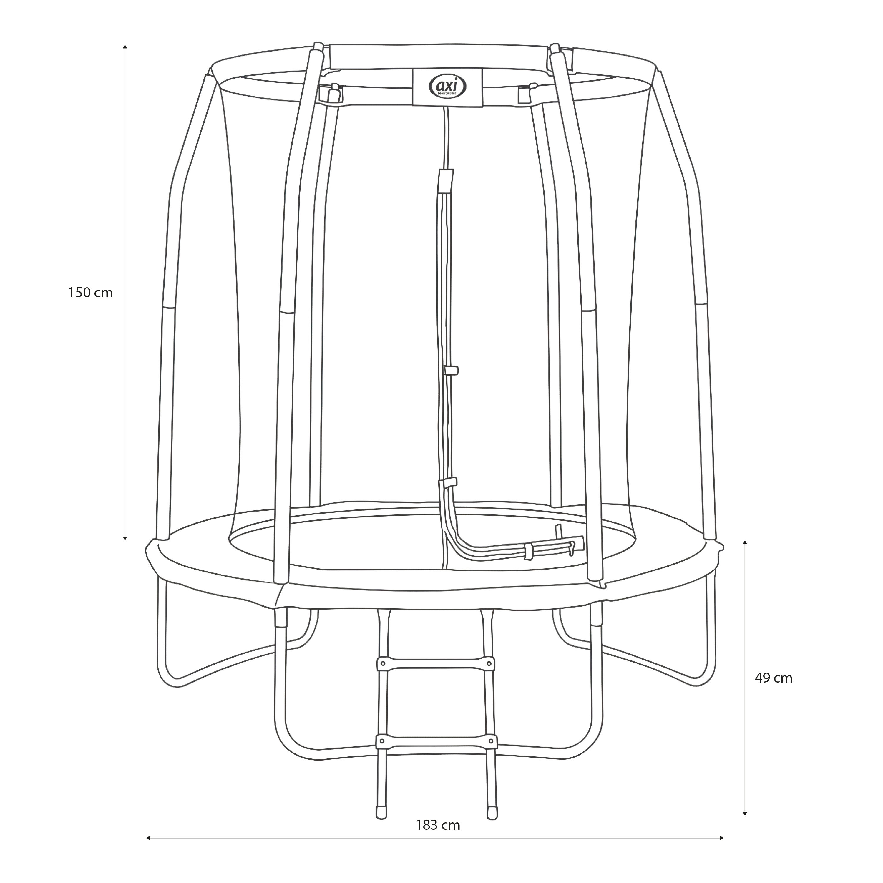 AXI Houston Trampoline Ø 180 cm with ladder – Onground – Black