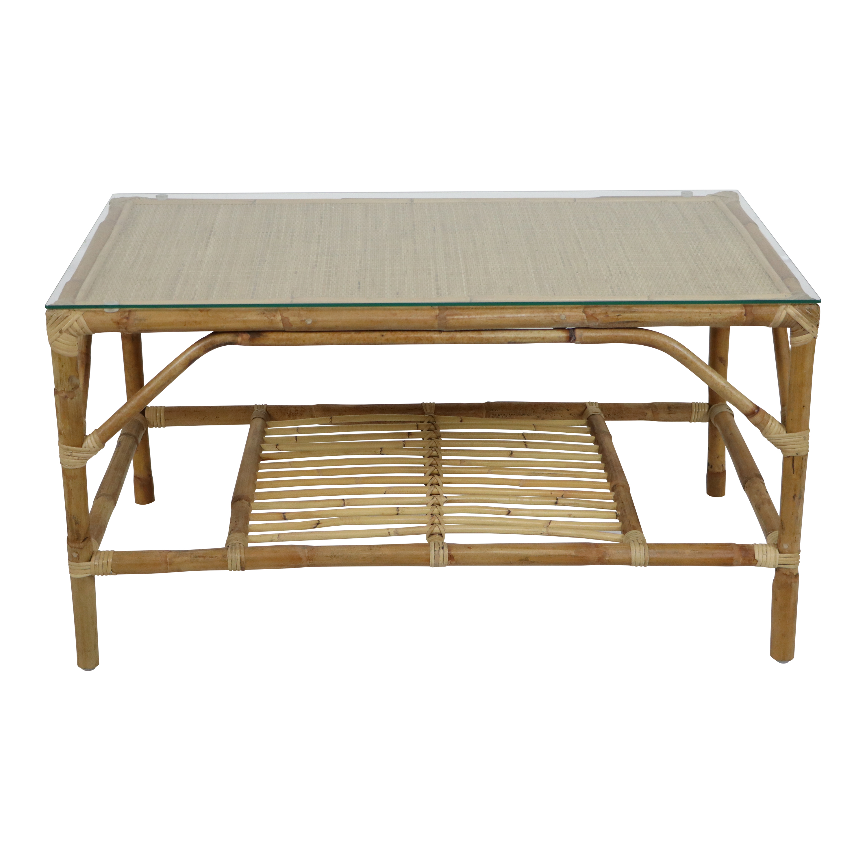 AXI Mary Rattan Lounge Set – 4-Piece with Sofa, Table, and 2 Chairs Natural/White