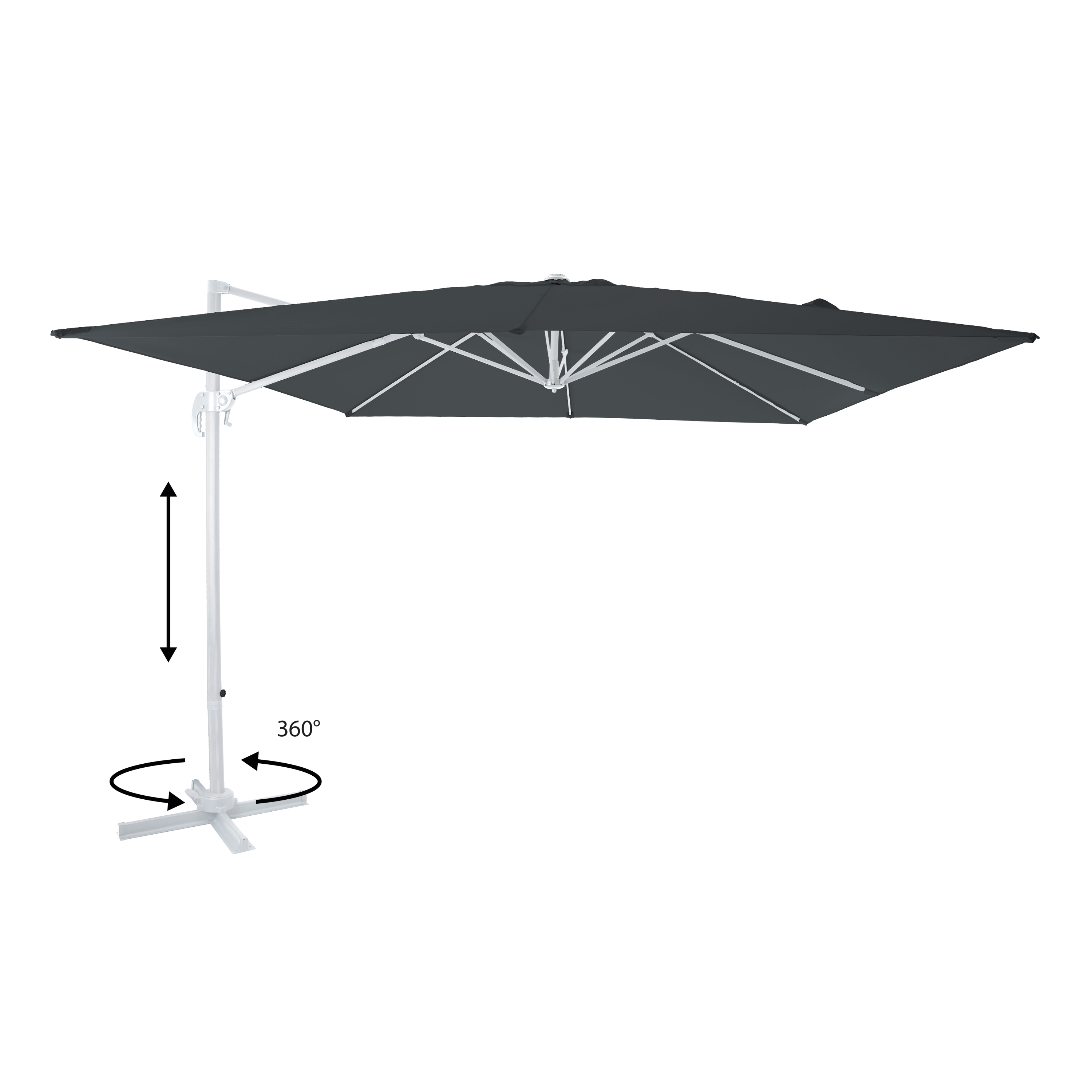 AXI Nima Zweefparasol 300x300 Wit/grijs 