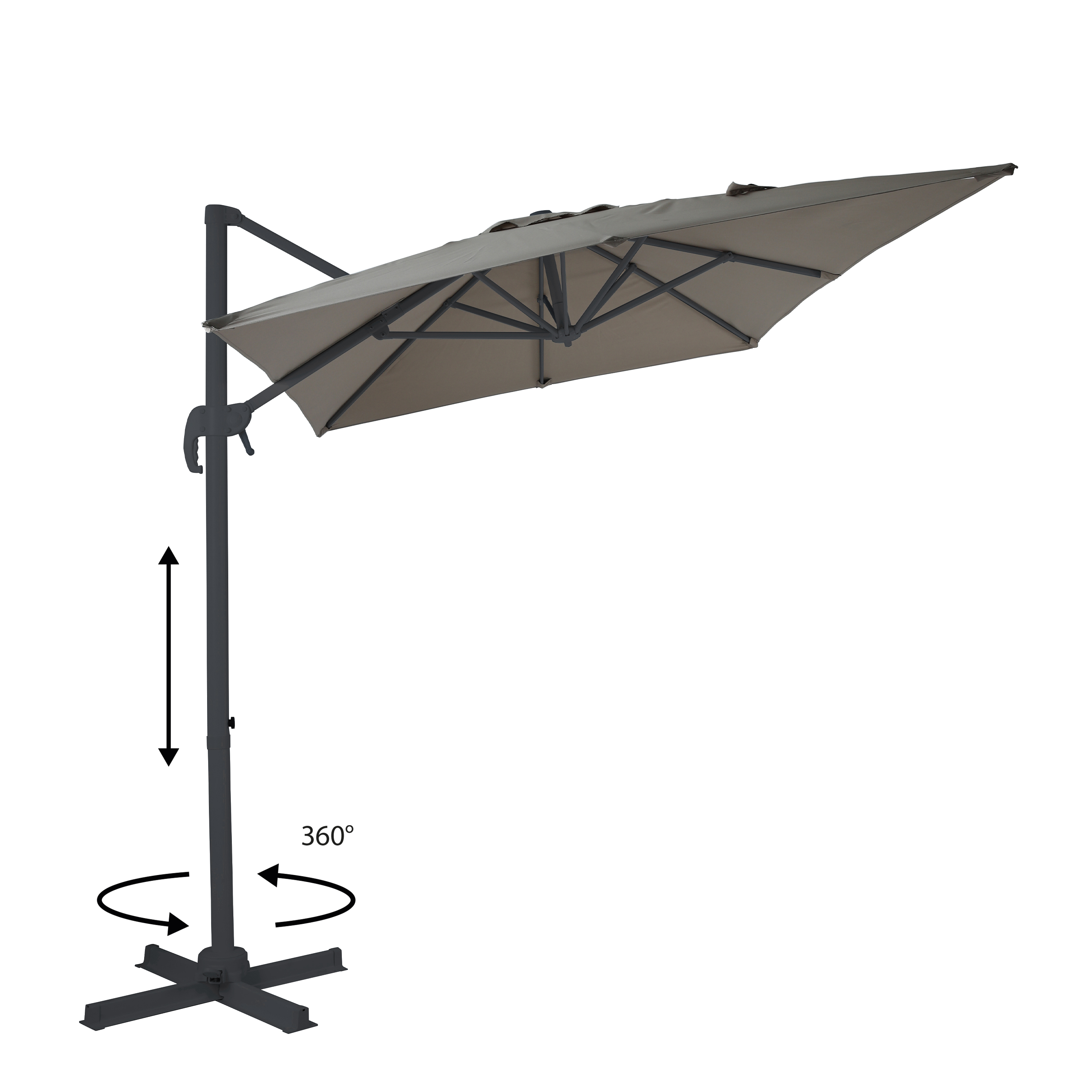 AXI Coco Floating Parasol 200x300cm Anthracite/Taupe 