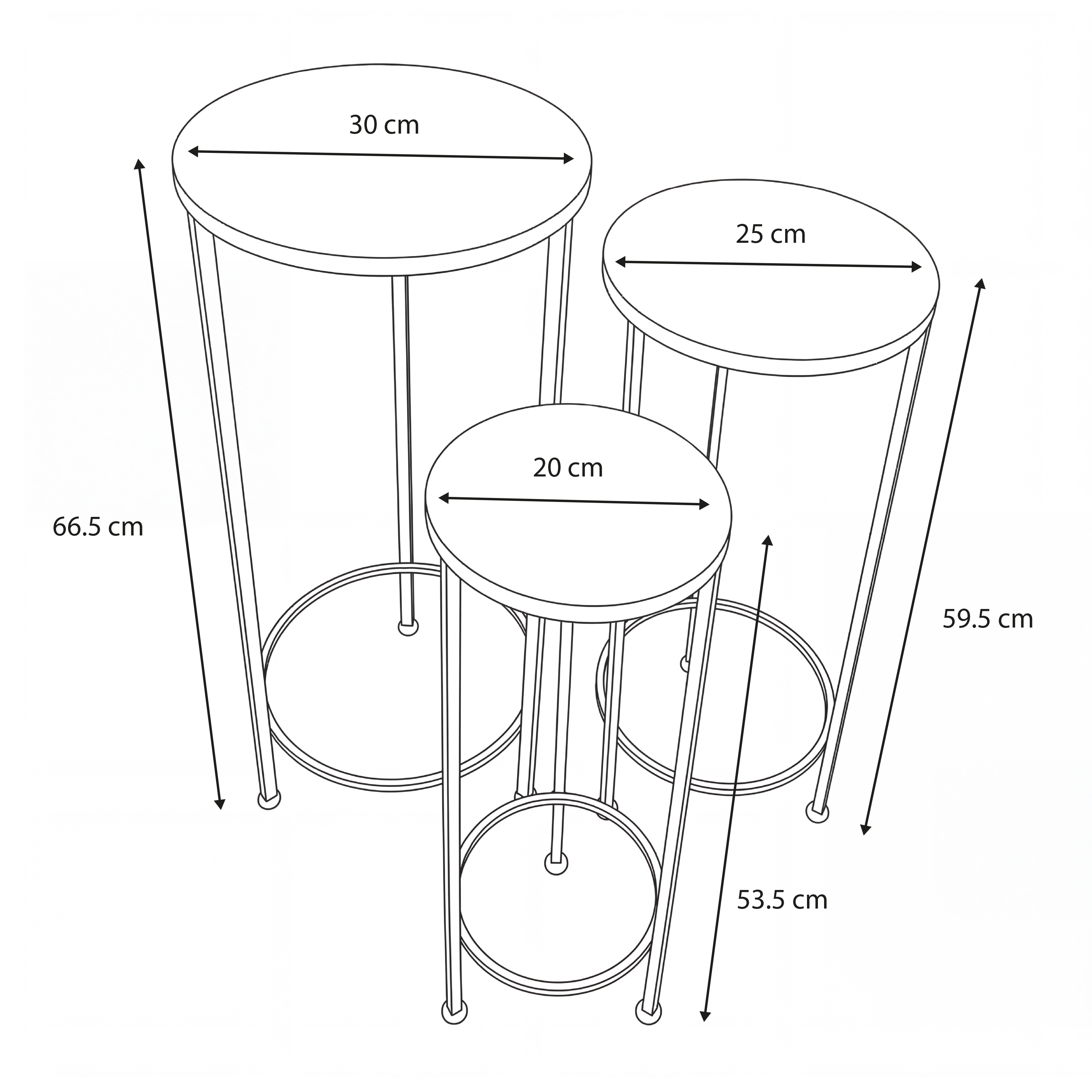 AXI Lola Mosaic Plant Table Round Multicolor – Set of 3