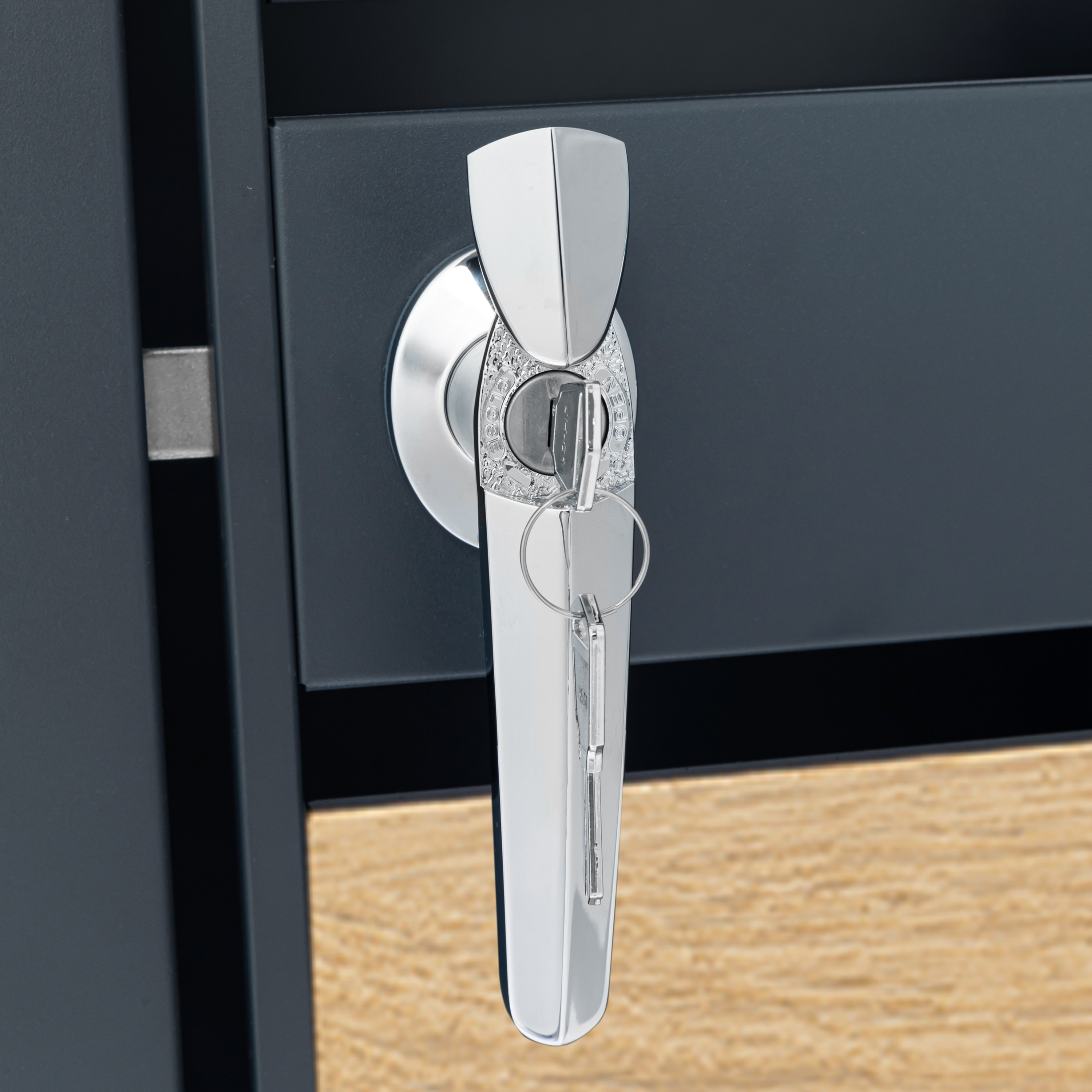 AXI Lucas Metal Garbage Bin Shed Anthracite/Wood look - 3 Garbage Bins