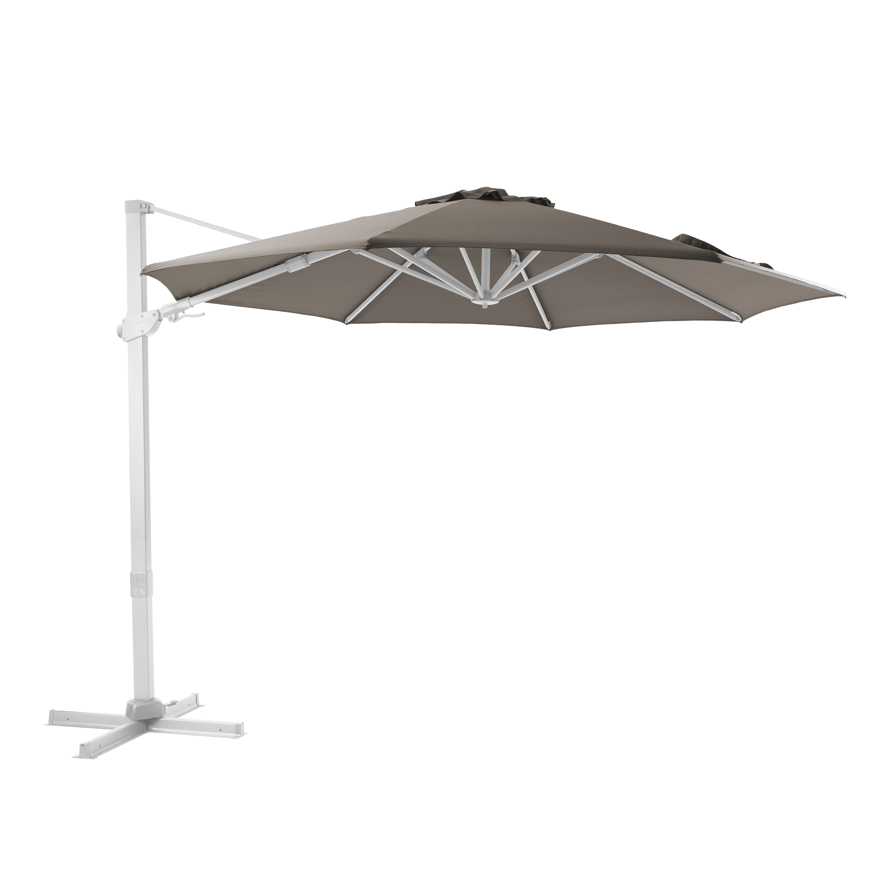 AXI Cyrus Premium Zweefparasol Ã˜ 300cm Wit/taupe