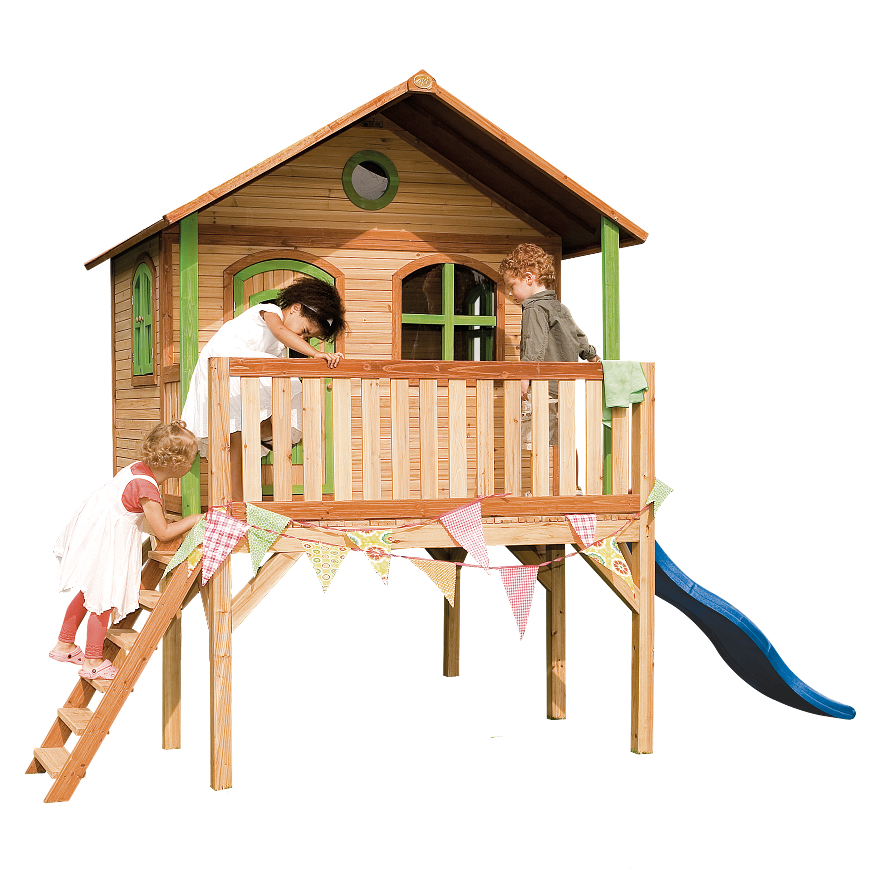 AXI Sophie Playhouse Brown/green - Blue Slide