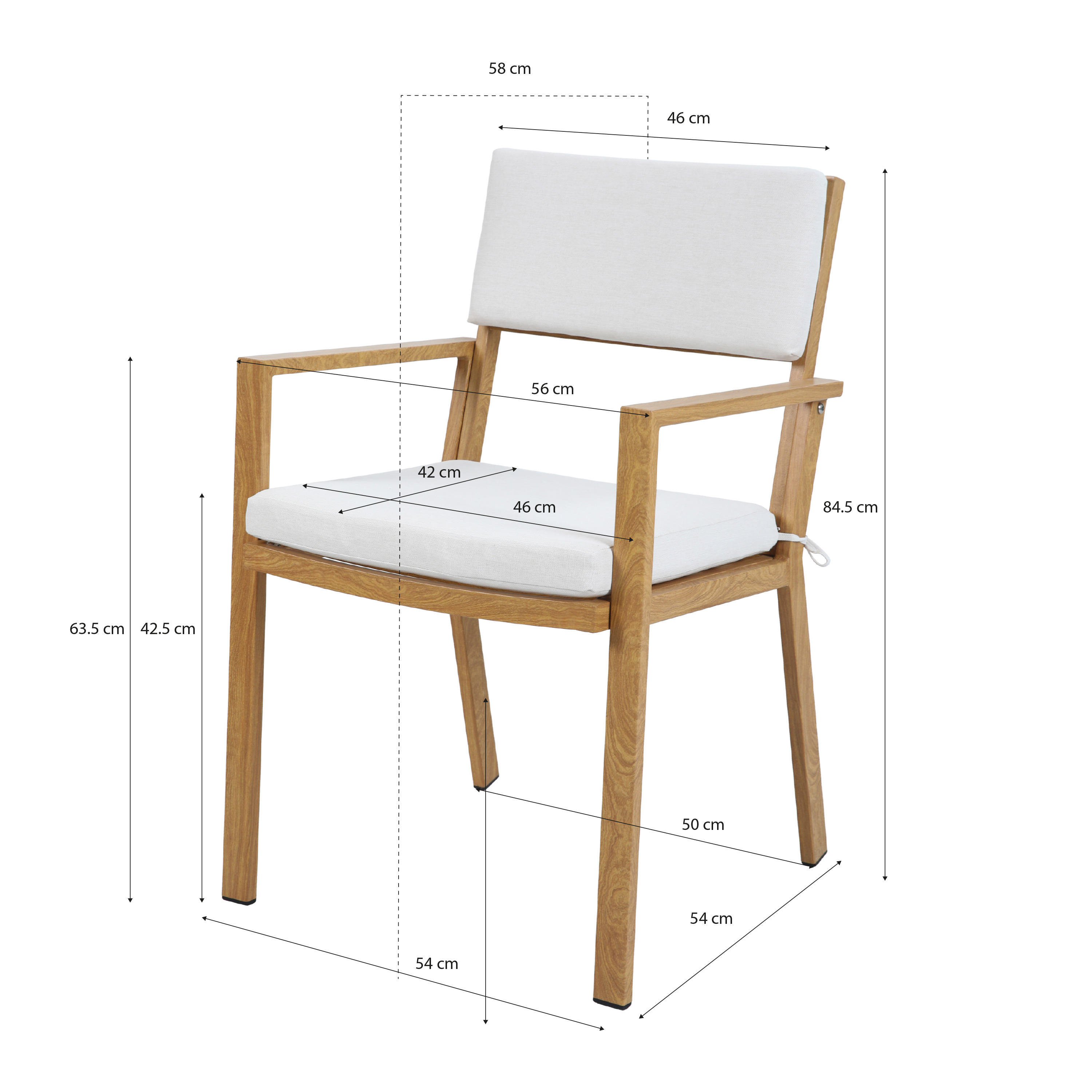 AXI Jada Garden set with 6 Chairs Wood-look/beige