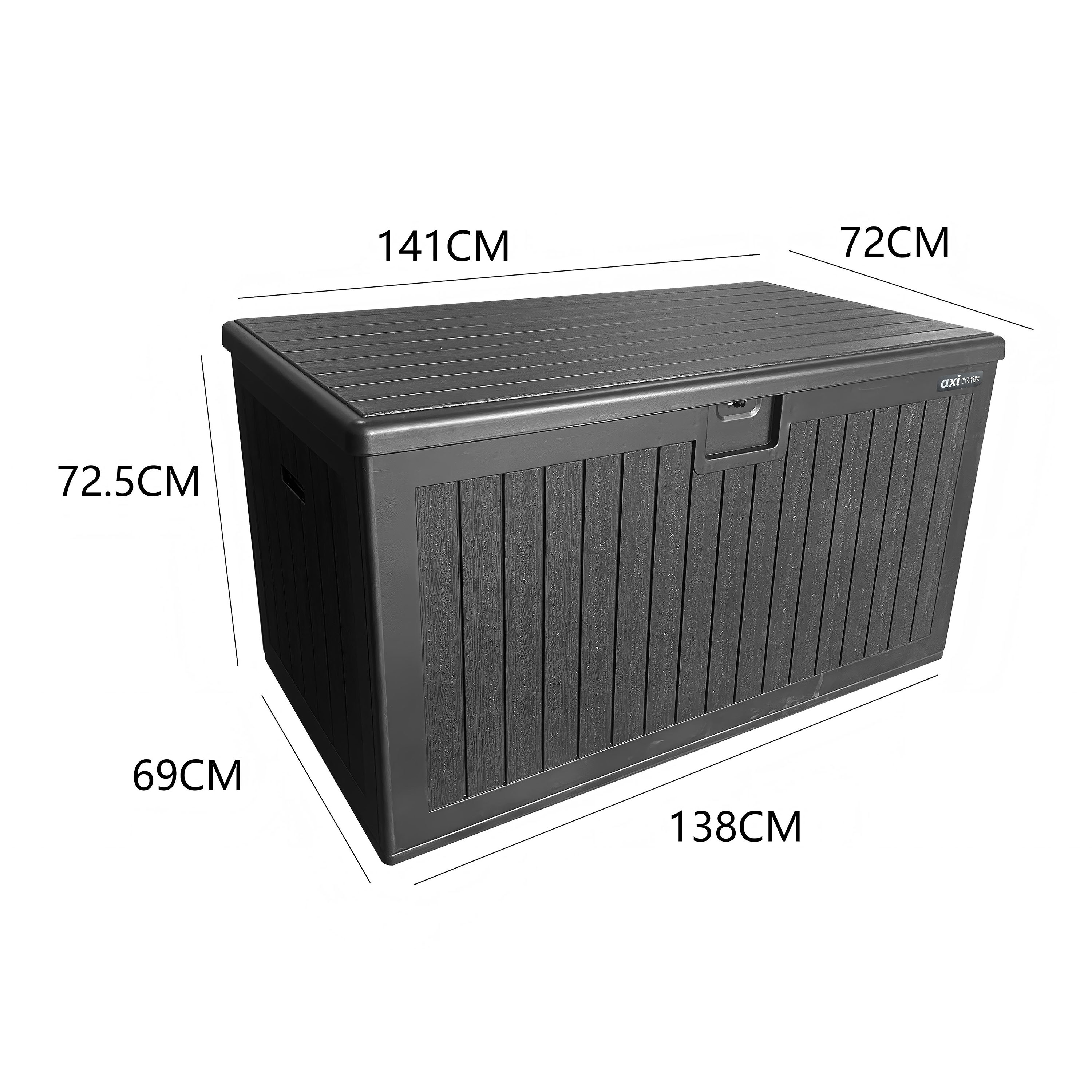 AXI Mike Plastic Storage Box 600 Black – 141x72x72.5 cm