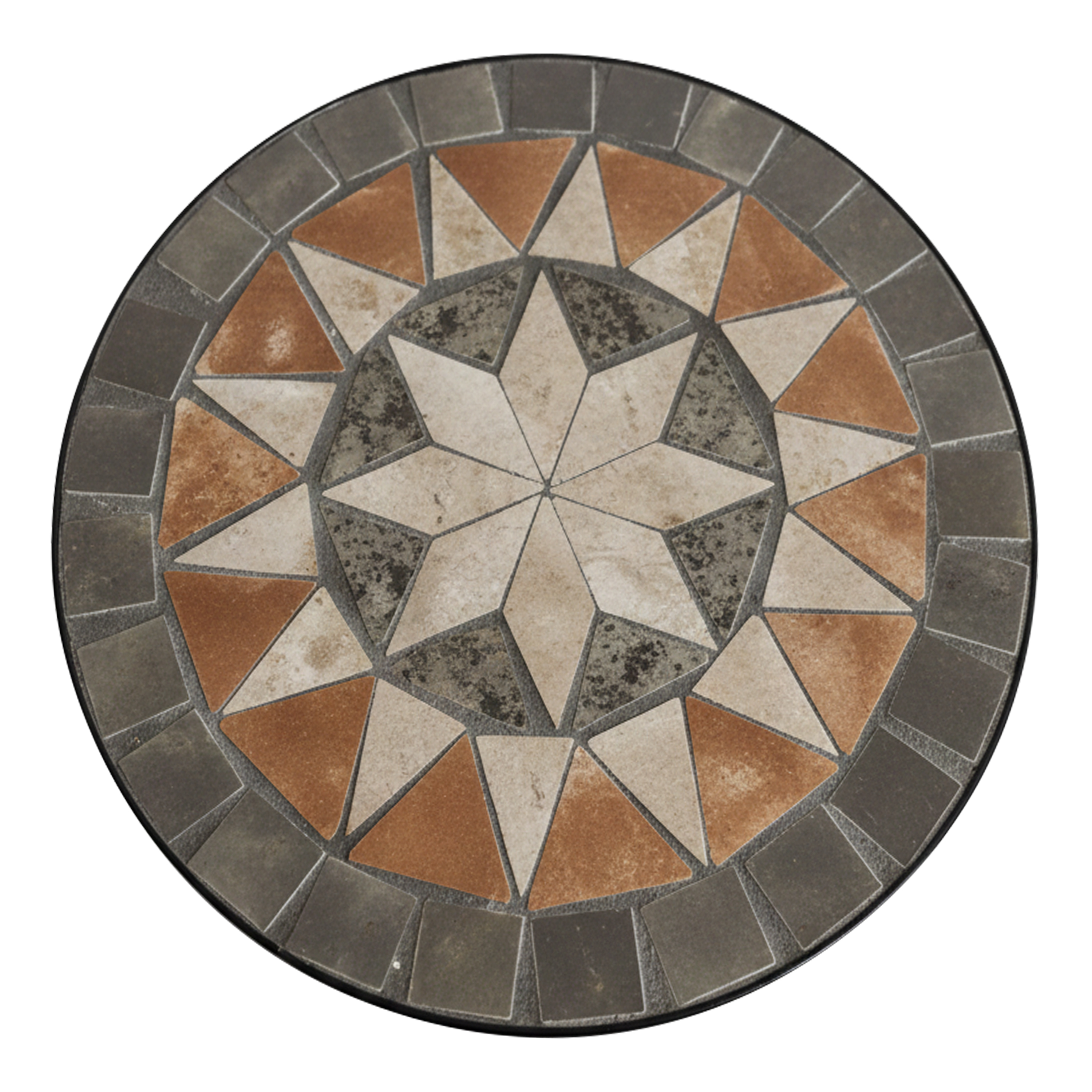 AXI Lola Mosaic Plant Table Round Star – Grey/Brown – Set of 3