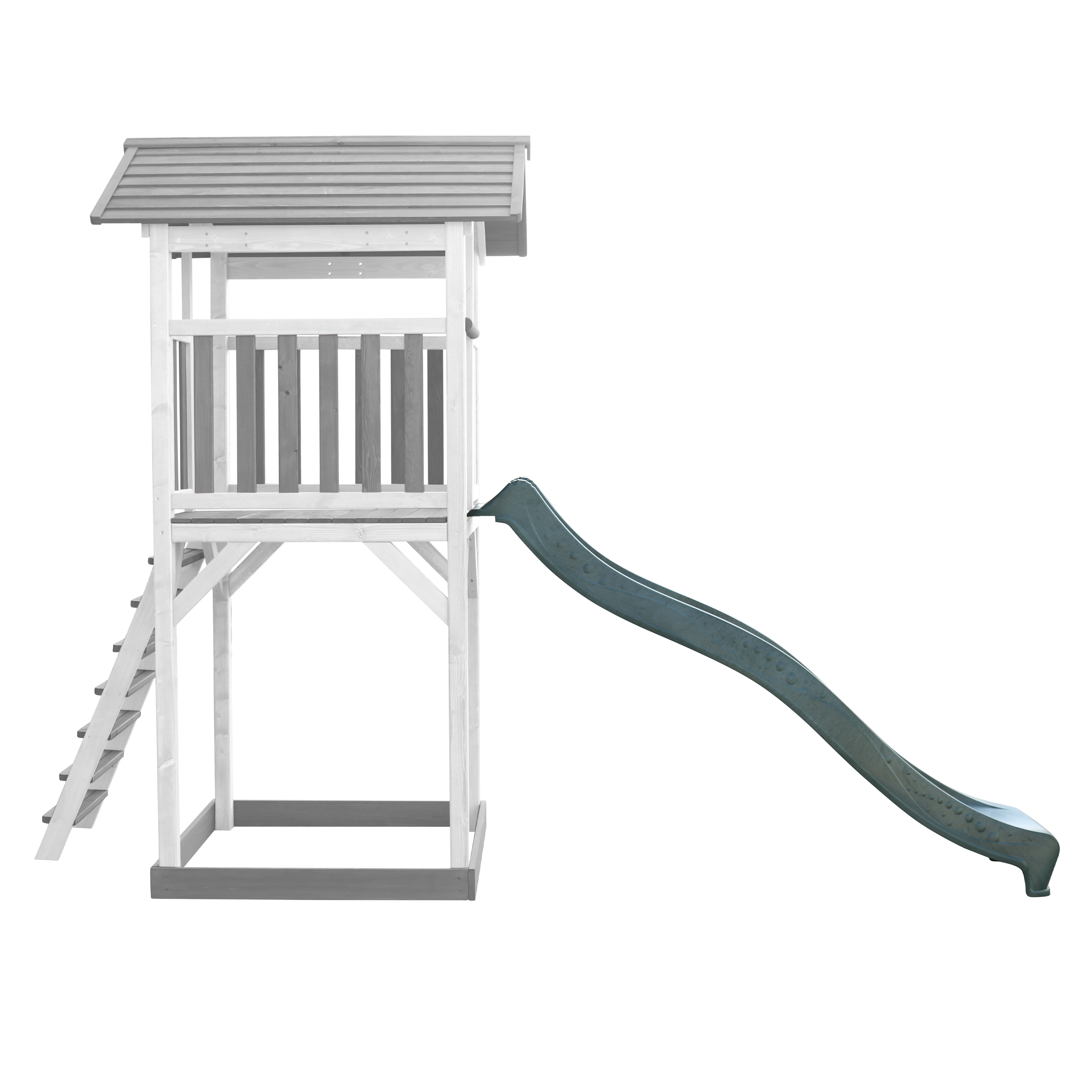 AXI Beach Tower Legetårn Grå/Hvid - Grøn Rutsjebane