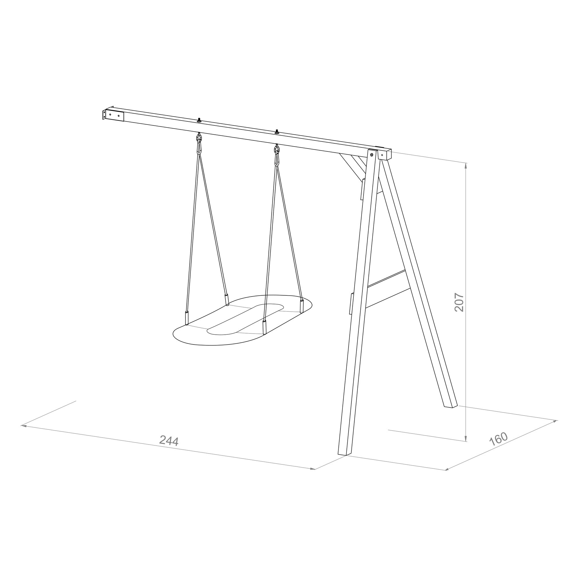 AXI Roxy Nest Aanbouwschommel Grijs/wit
