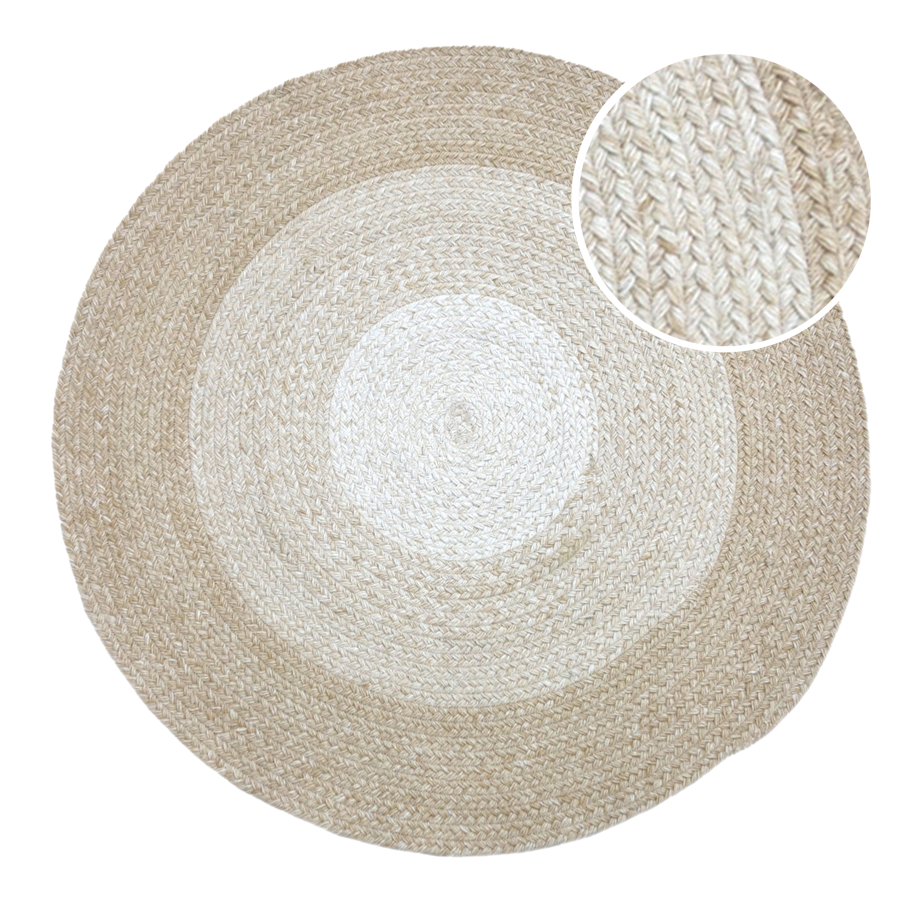 AXI Corfu Outdoor Rug – Round – Ø 120 cm – Beige/White