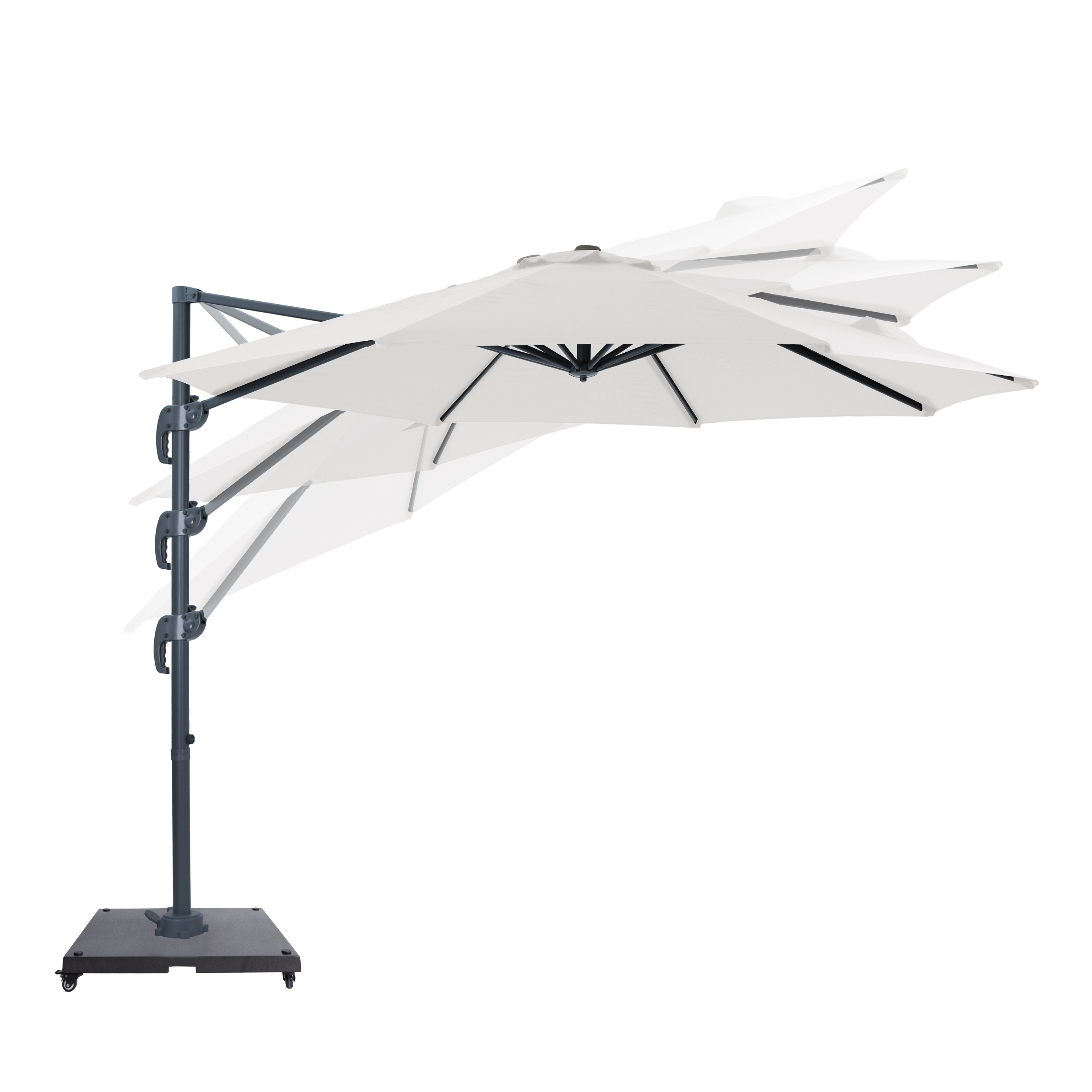 AXI Marisol Cantilever Parasol Ø 300cm incl. parasol base with wheels Anthracite/Beige – Complete set