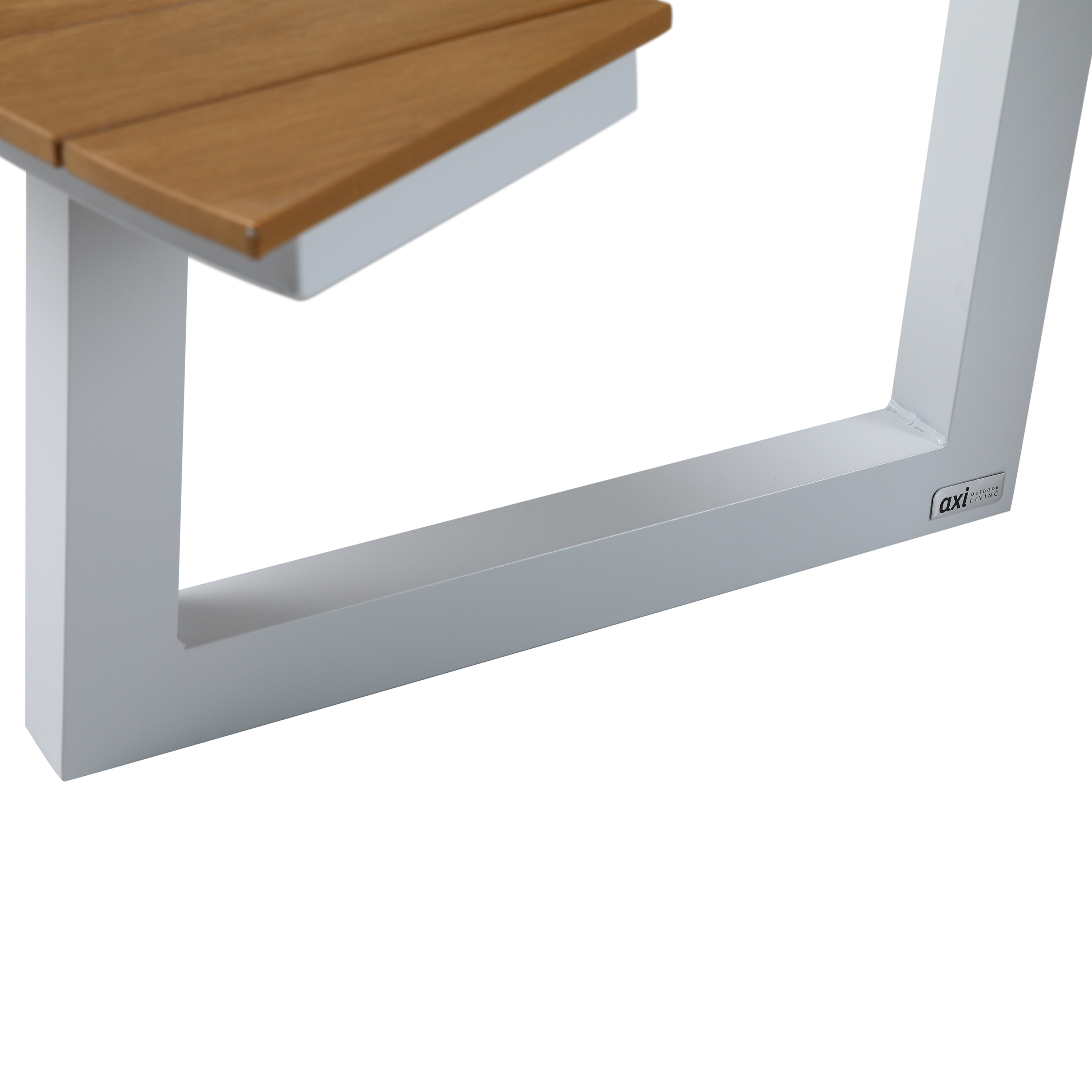 AXI Taco Picnic table with 2 benches Round White/Teak-look Polywood