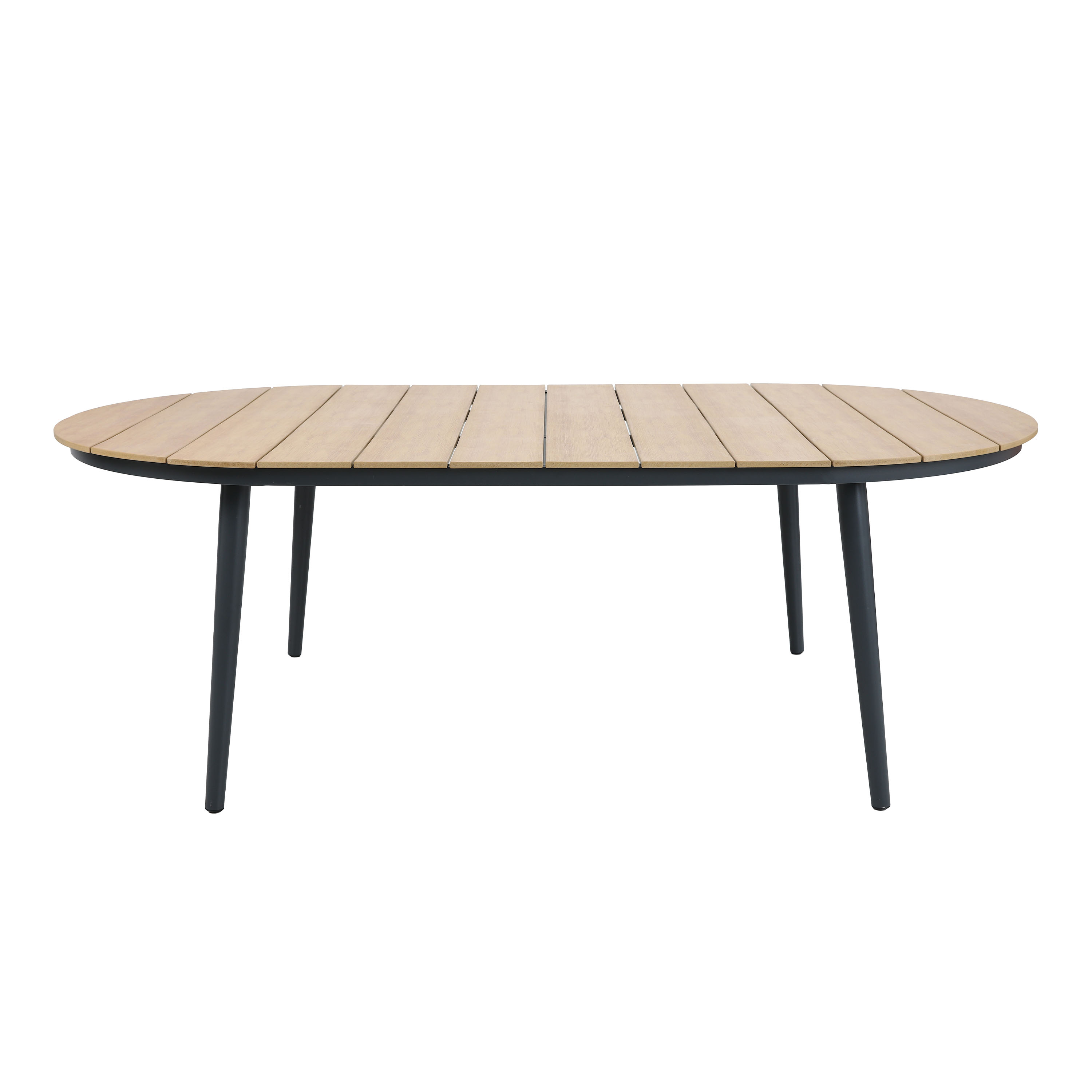 AXI Chay Garden Set with 8 Chairs – Antraciet with Polywood in Wood Effect