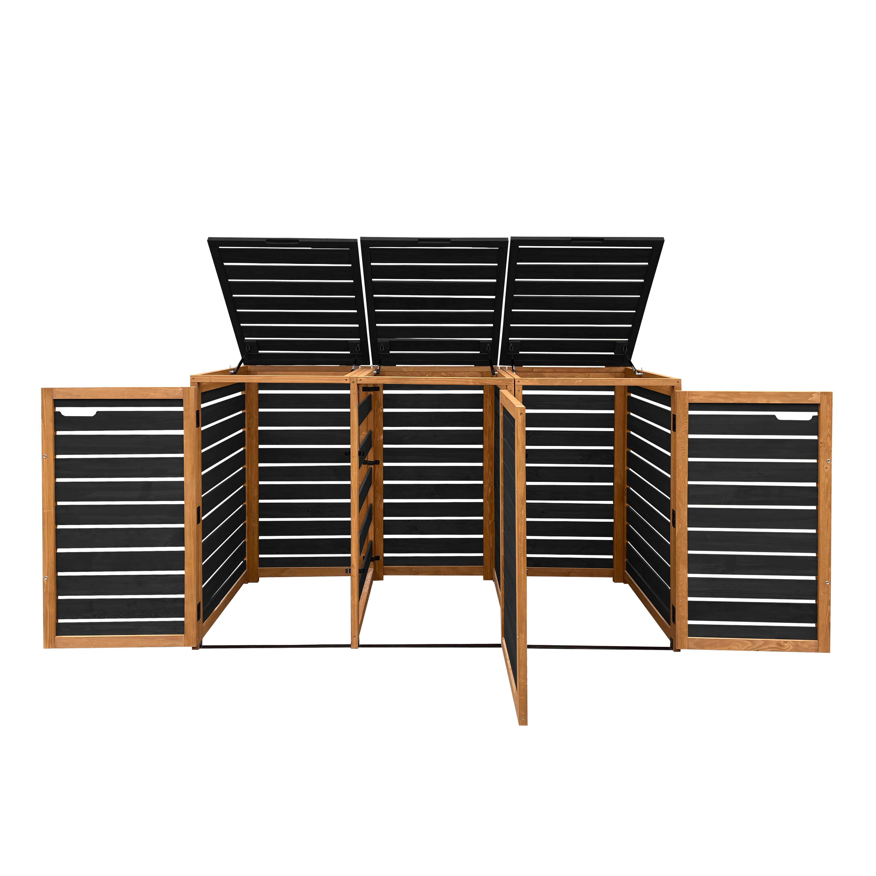 AXI Lex Wooden Bin Storage Black/Brown - 3 bins